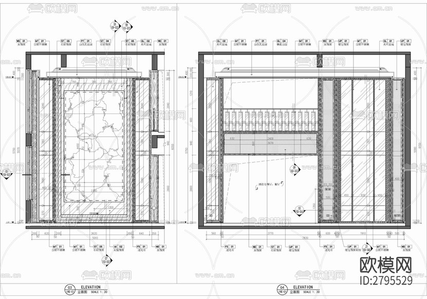 五層小別墅家裝室內(nèi)cad施工圖下載(渲染圖8)