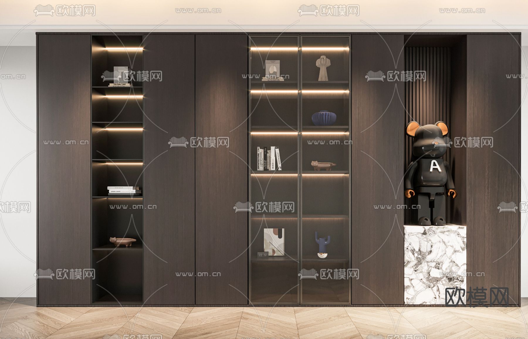 书柜 陈列柜3d模型下载