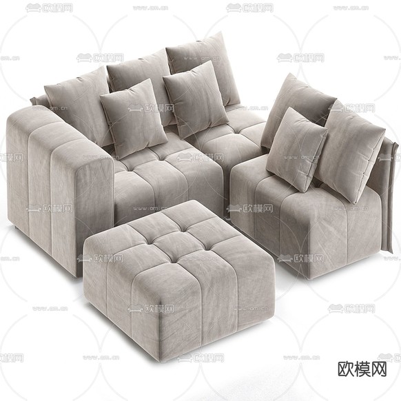 modular 模块沙发 多人沙发3d模型下载(渲染图1)