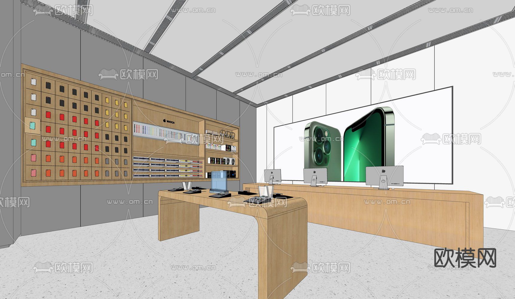 手机专卖店su模型下载（渲染图1）