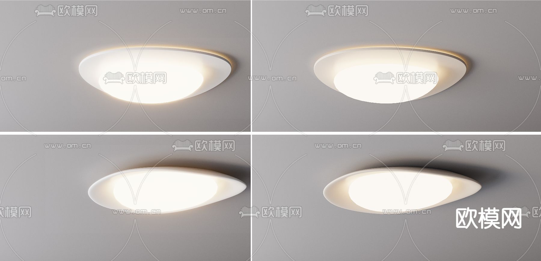 奶油风吸顶灯su模型下载