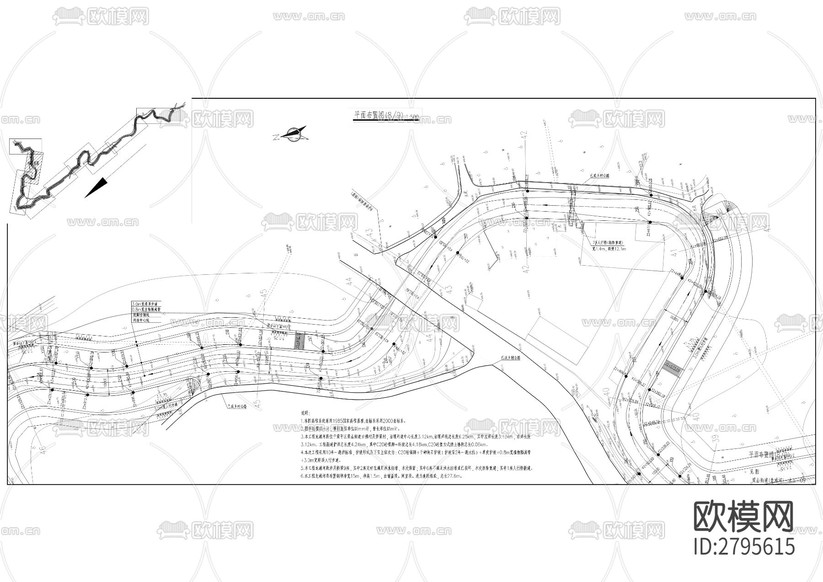 龍灘河梁山街道河段綜合治理工程cad施工圖下載(渲染圖4)