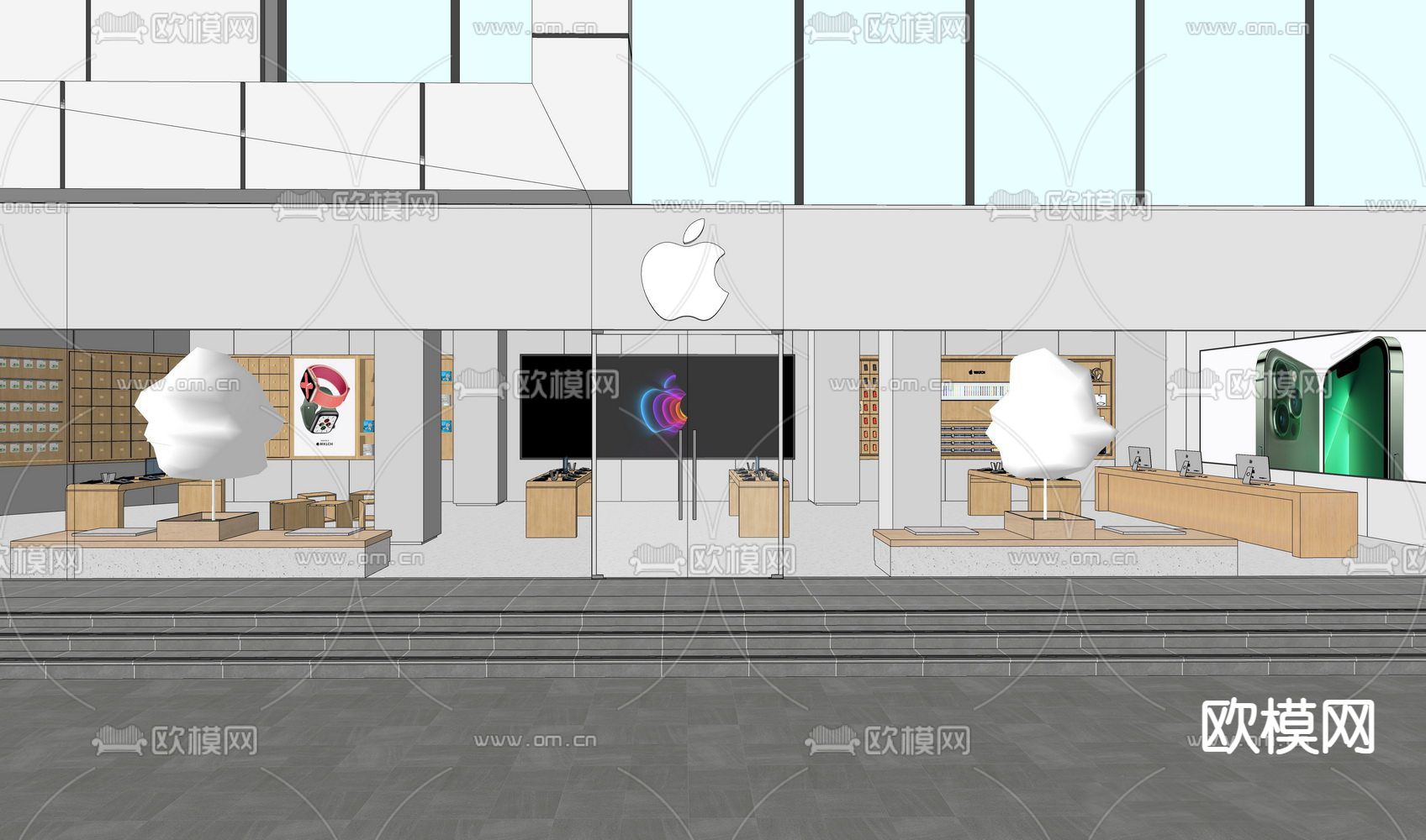 手机专卖店su模型下载（渲染图2）