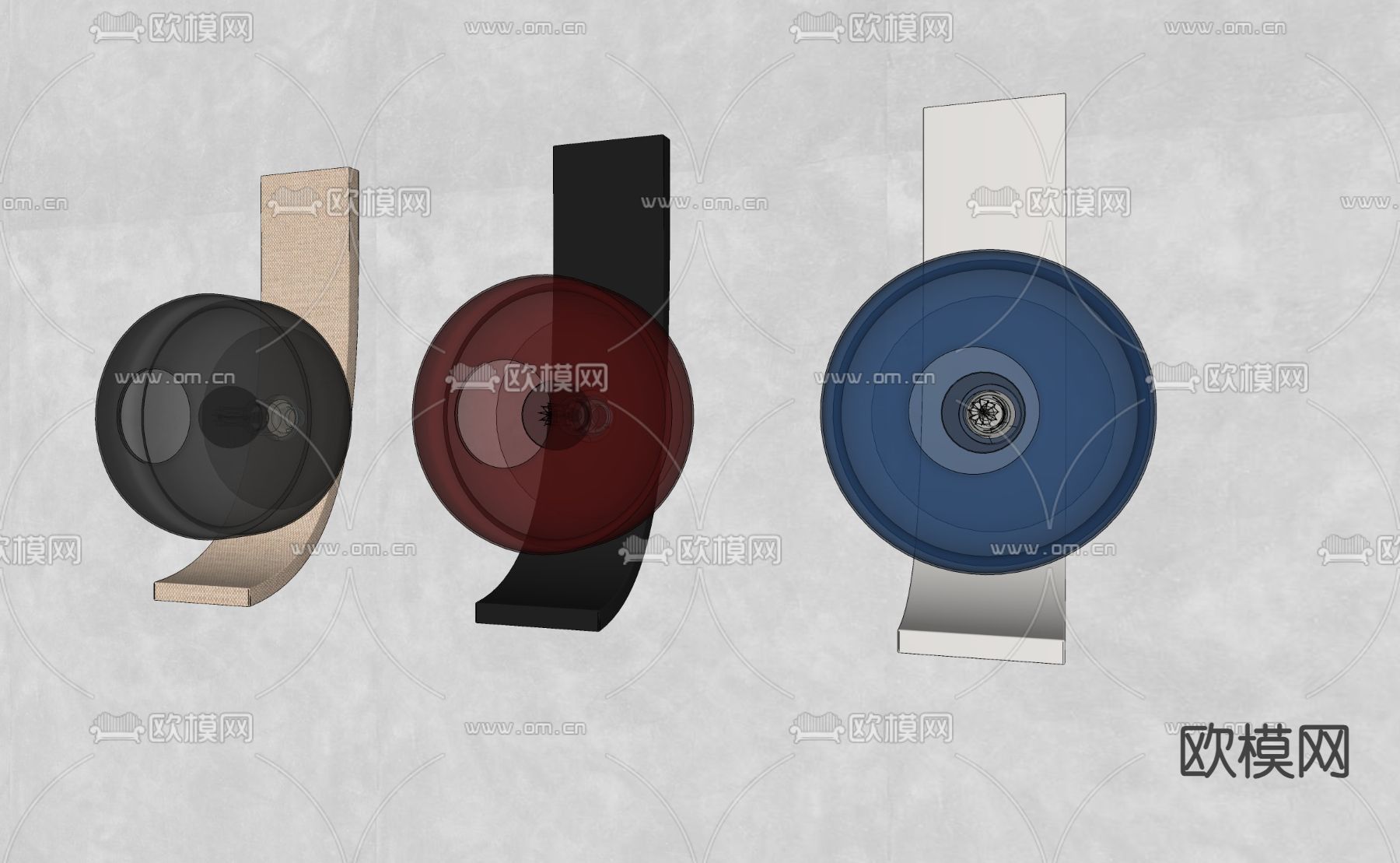 玻璃壁灯su模型下载（渲染图2）