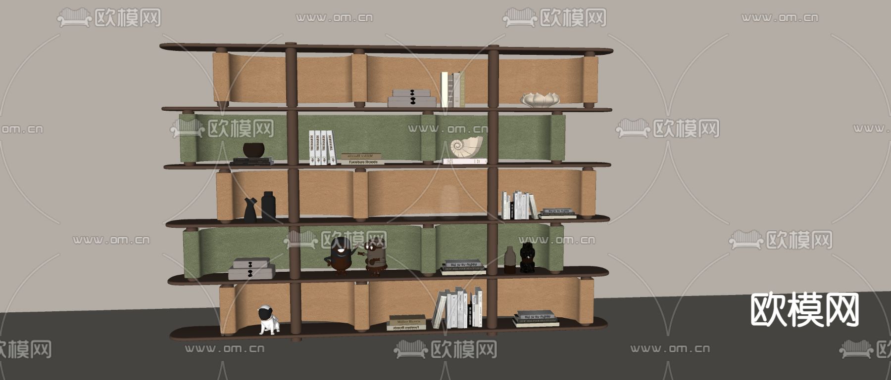 Minotti 书架 书柜su模型下载（渲染图2）