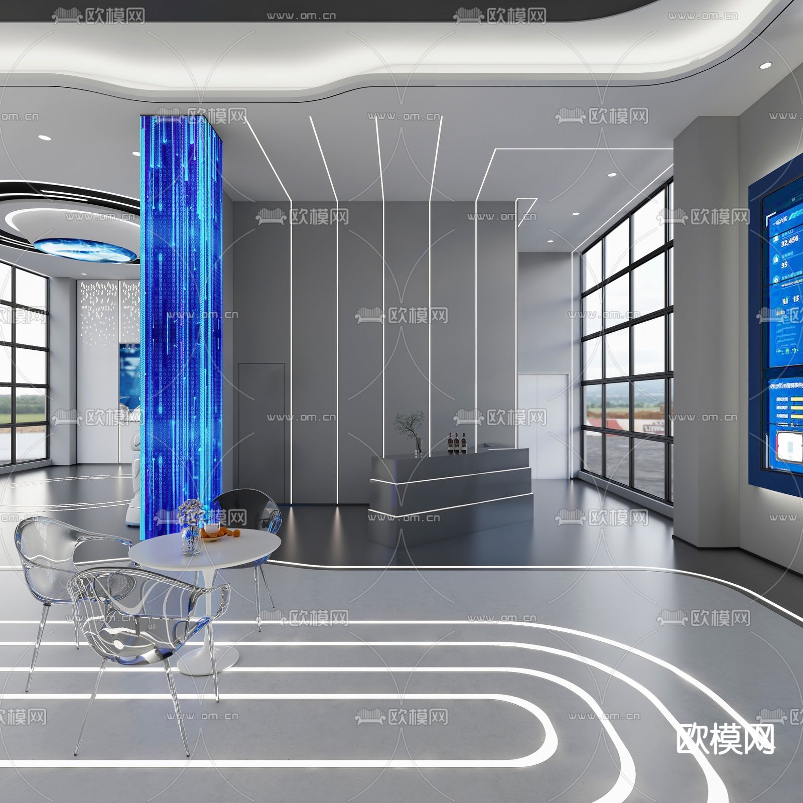 科技展厅su模型下载（渲染图2）