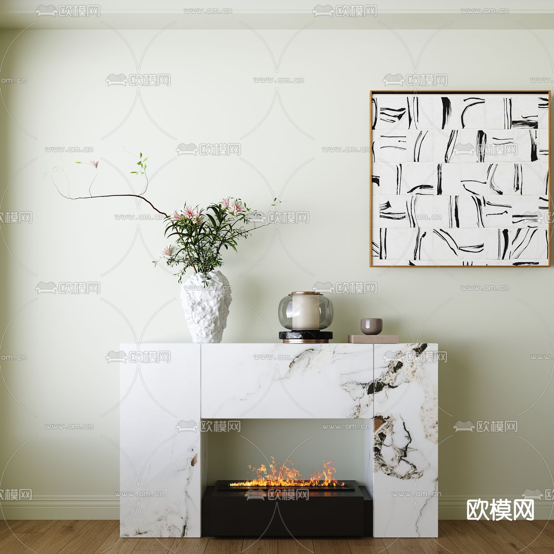 壁炉3d模型下载