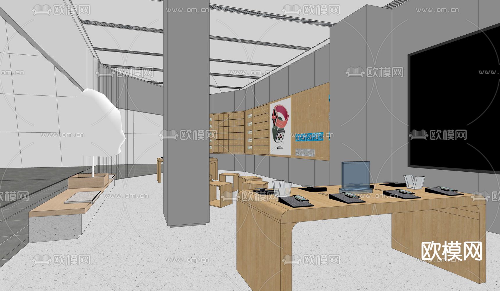 手机专卖店su模型下载（渲染图3）