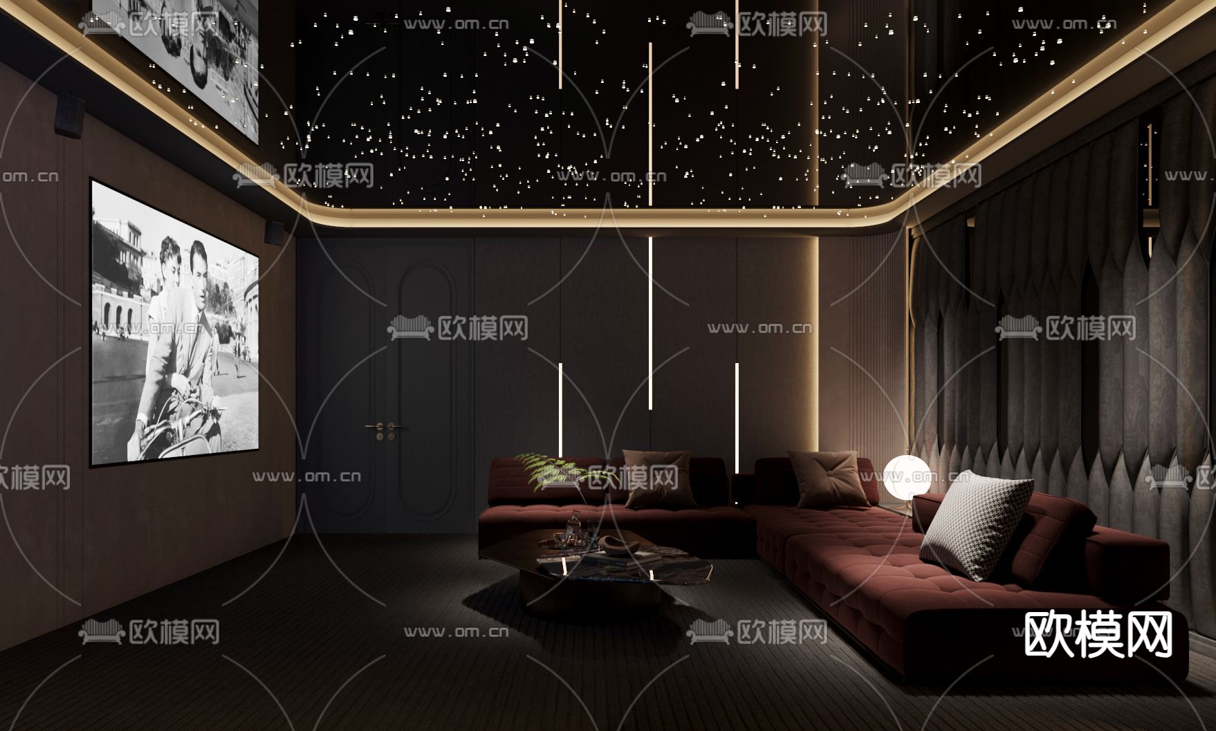 影音室 视听室 家庭影院3d模型下载