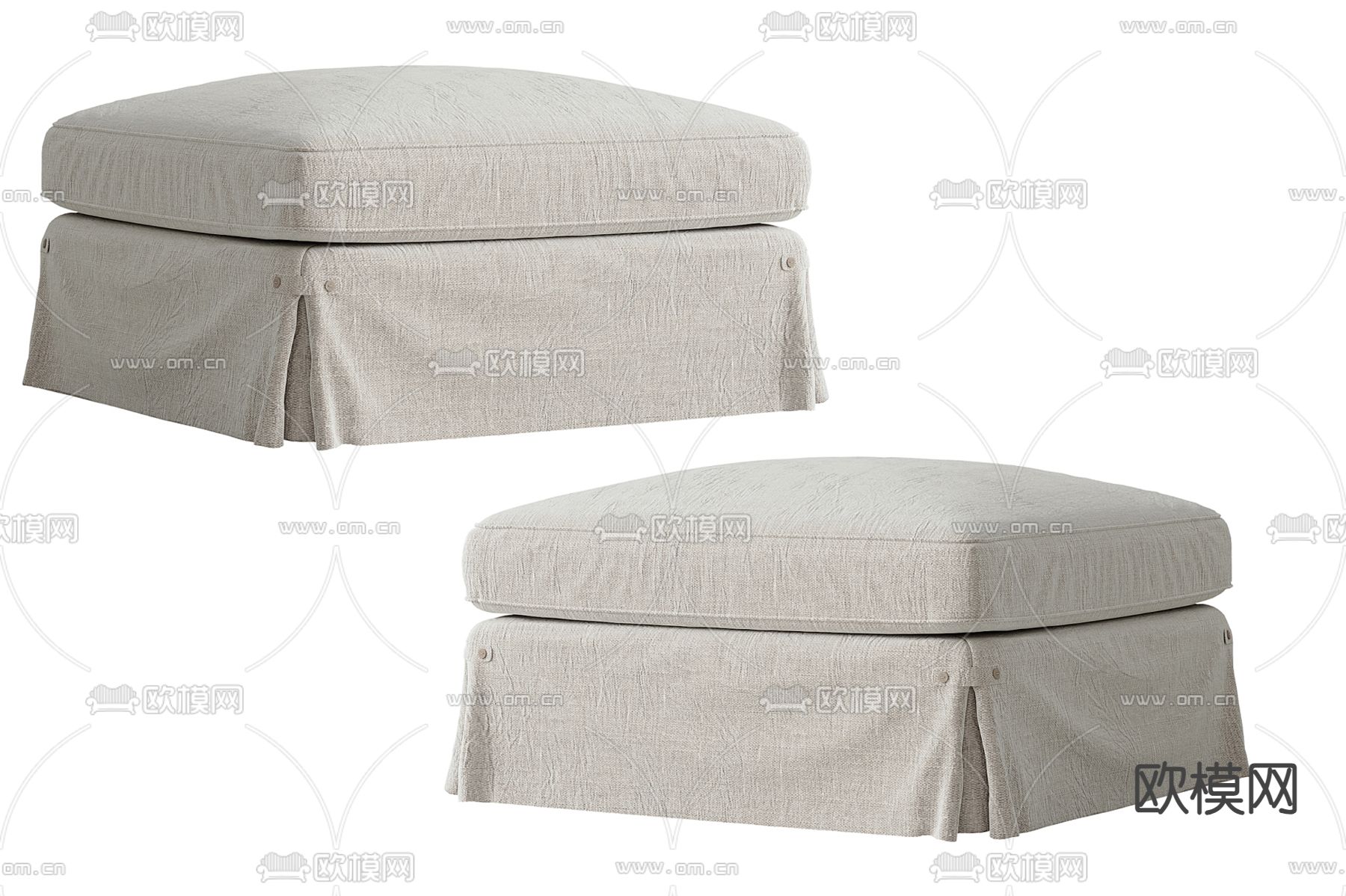 脚踏 沙发凳 方凳3d模型下载