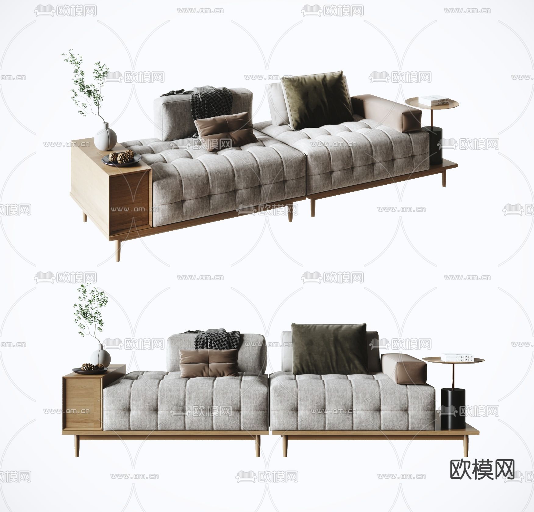 北欧双人沙发3d模型下载