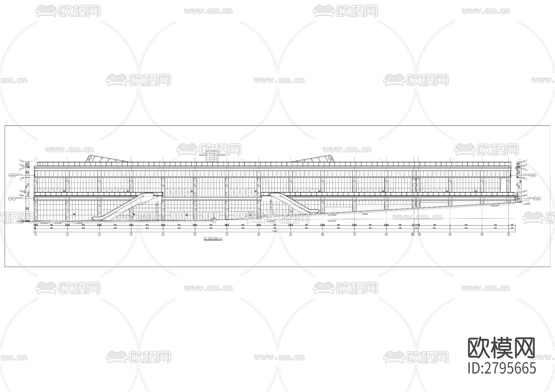 渝怀二线武隆客运站交通枢纽及配套设施项目cad施工图下载（渲染图3）