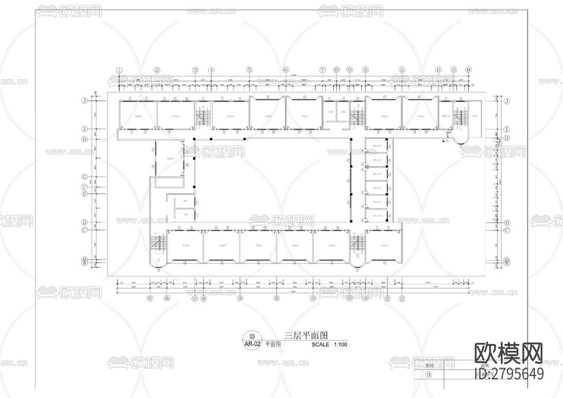 鐵路中學(xué)春暉樓排危改造工程cad施工圖下載(渲染圖4)