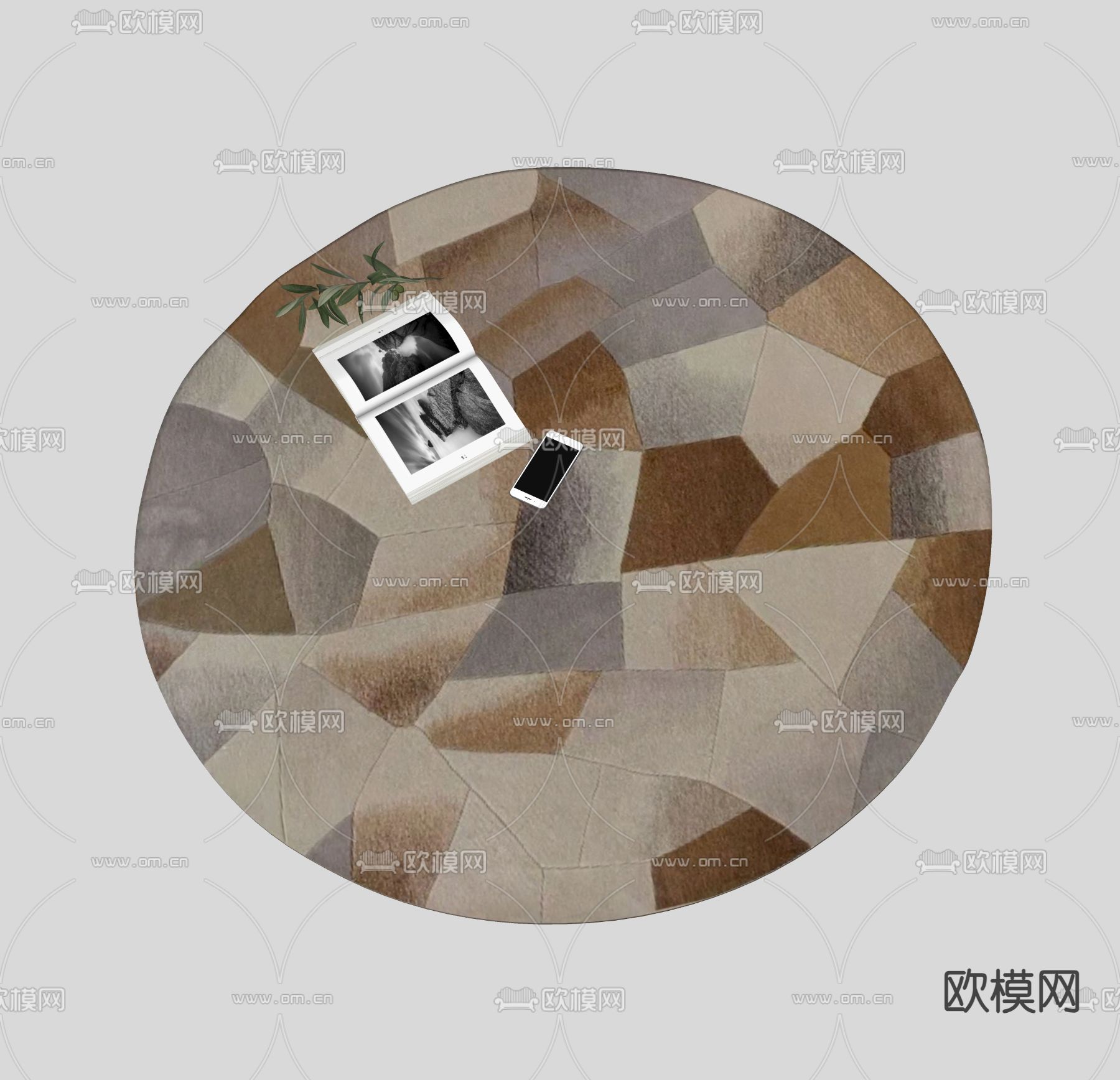 现代地毯su模型下载（渲染图2）