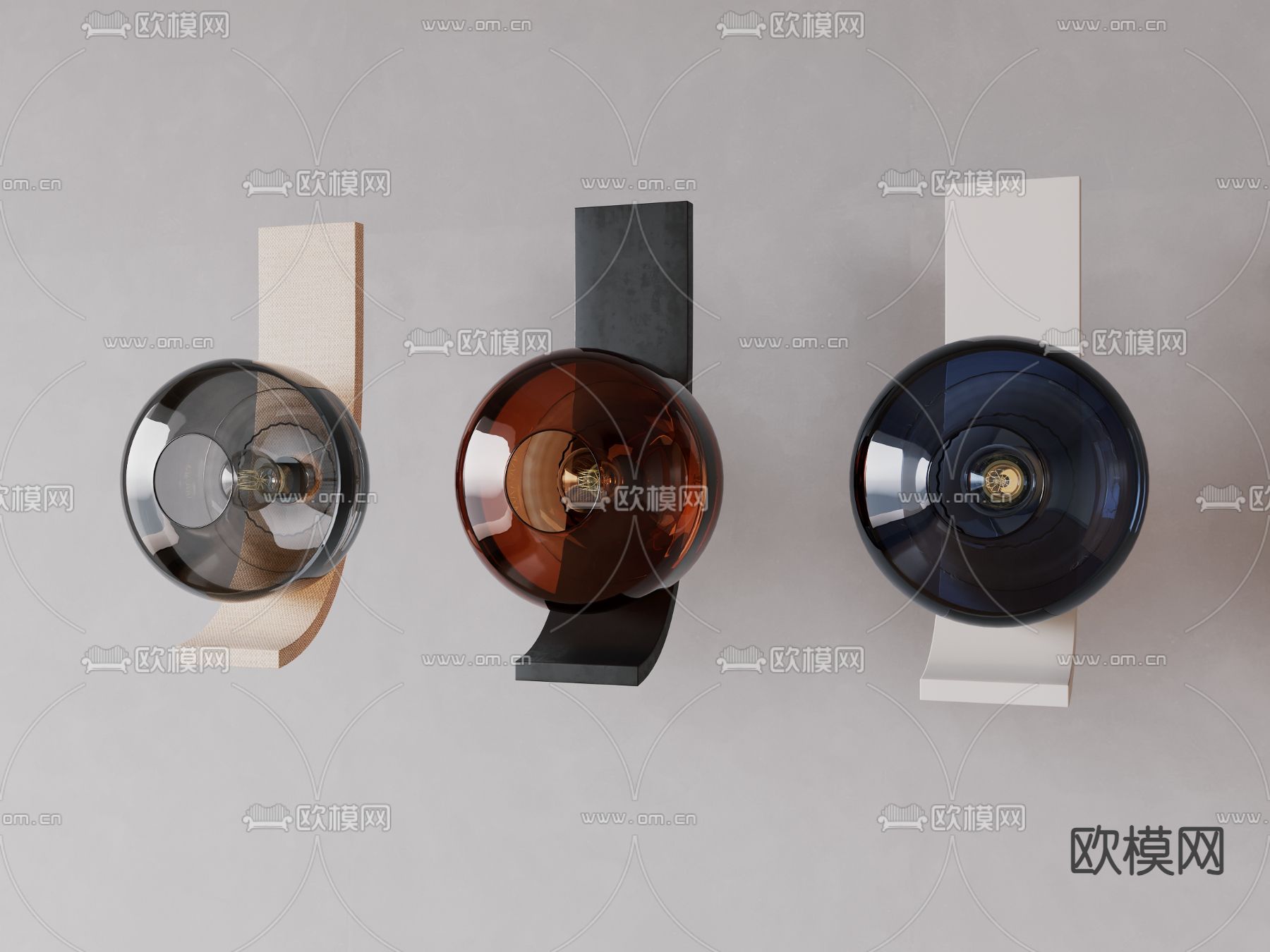 玻璃壁灯su模型下载（渲染图1）