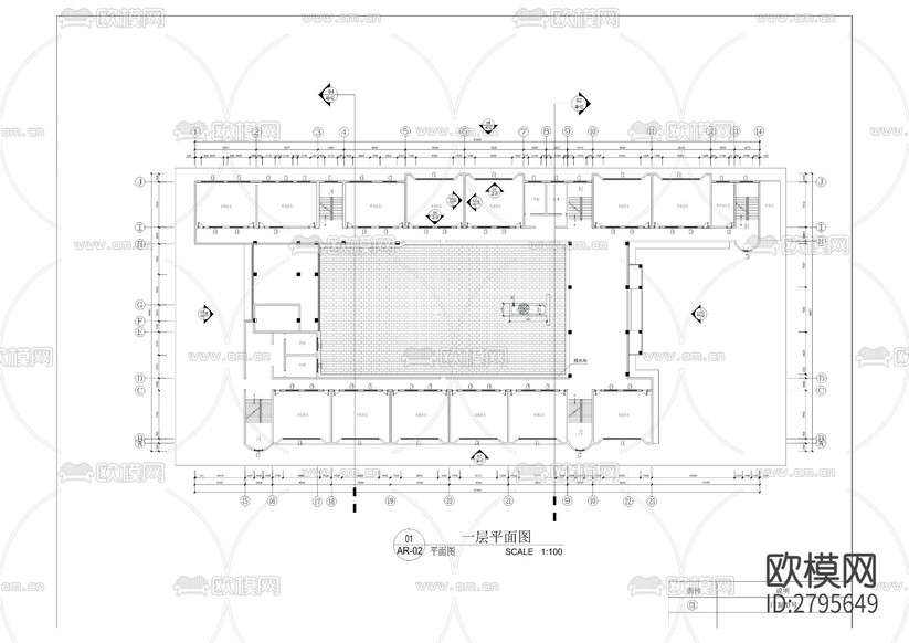 鐵路中學(xué)春暉樓排危改造工程cad施工圖下載(渲染圖2)