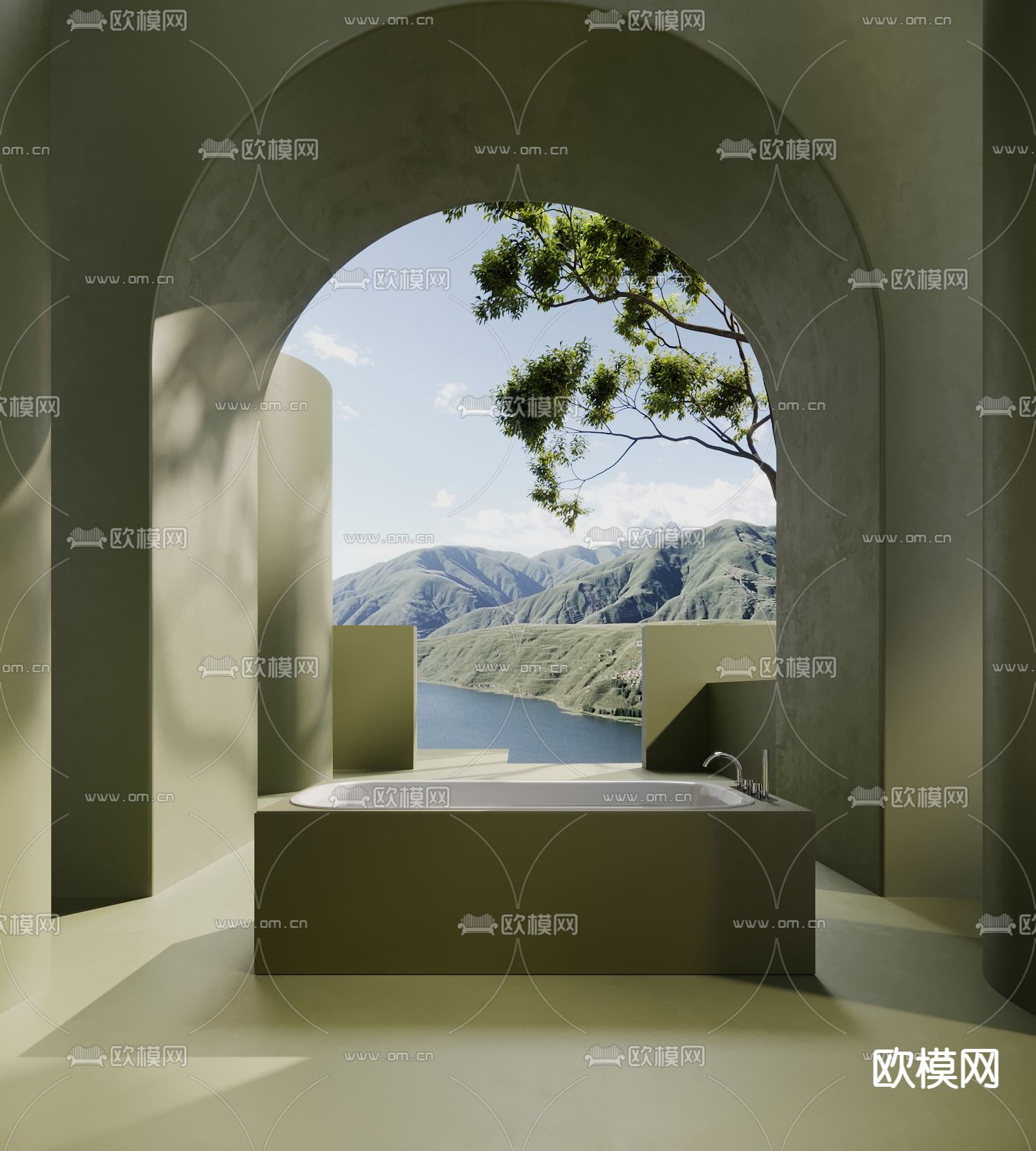 现代浴缸3d模型下载