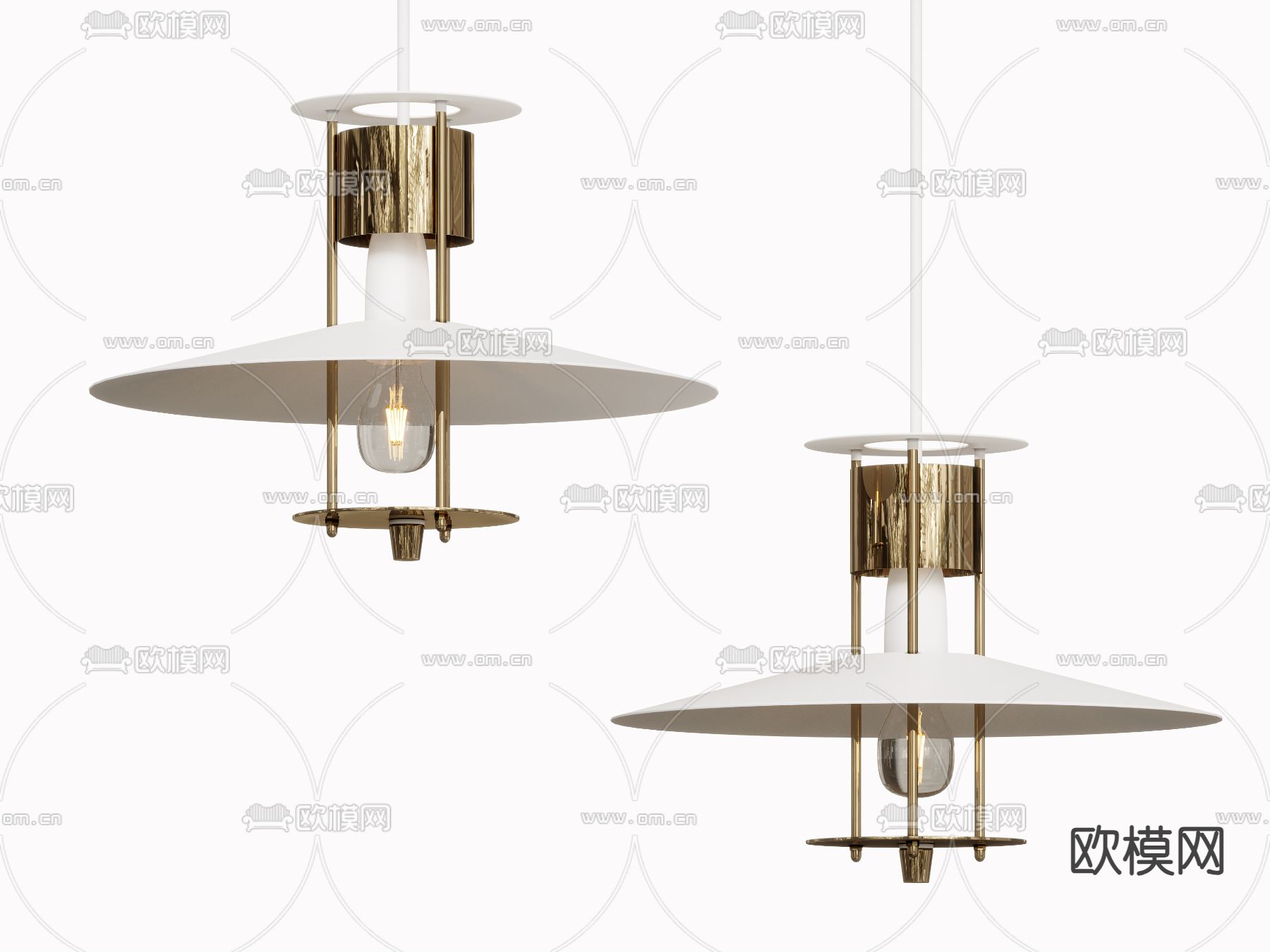 新中式小吊灯3d模型下载