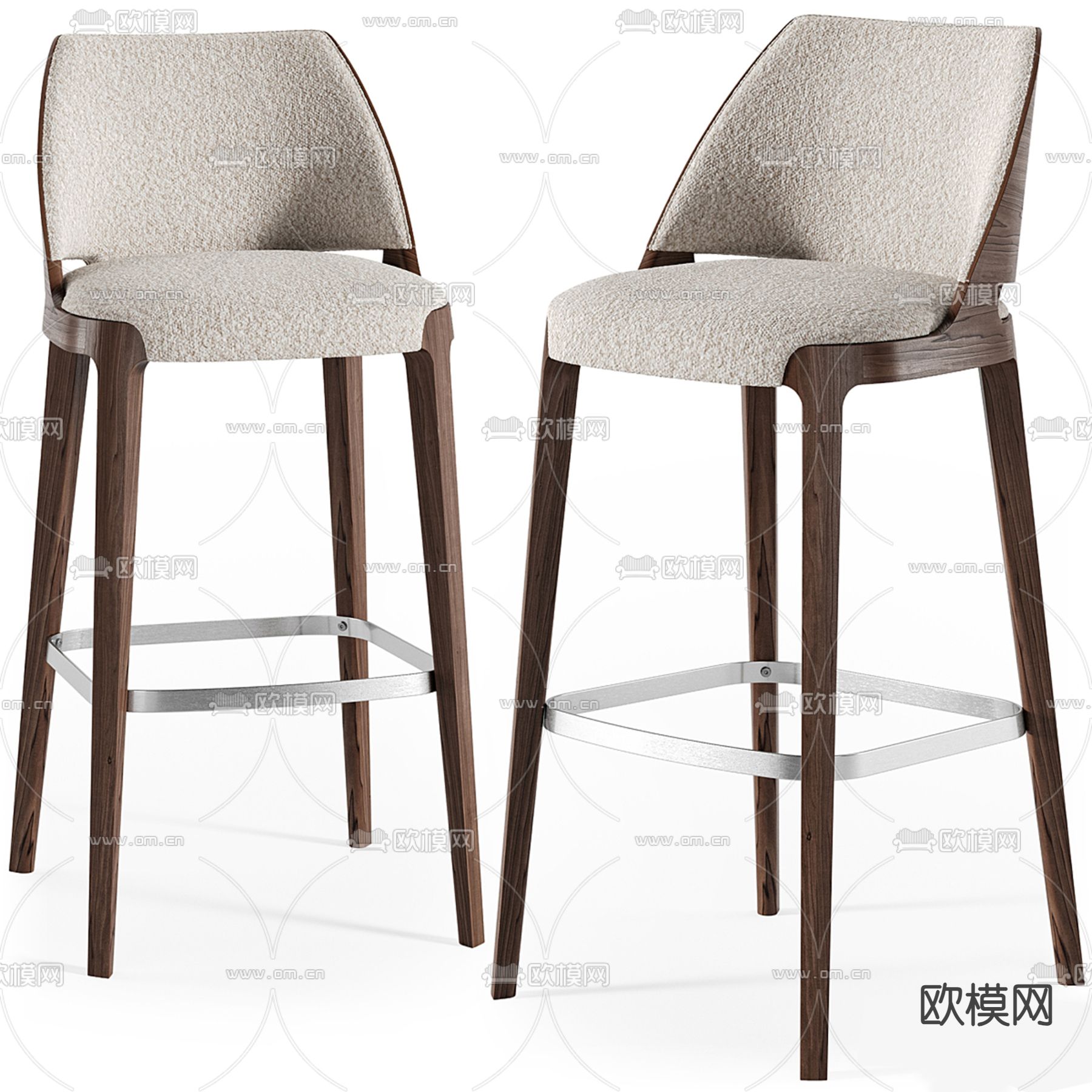 Potocco 吧凳 吧椅3d模型下载（渲染图1）