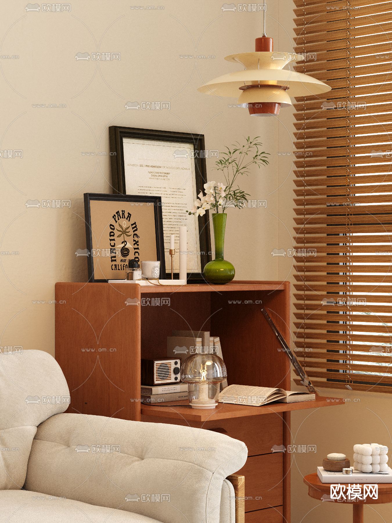 中古风斗柜 边柜 收纳柜3d模型下载