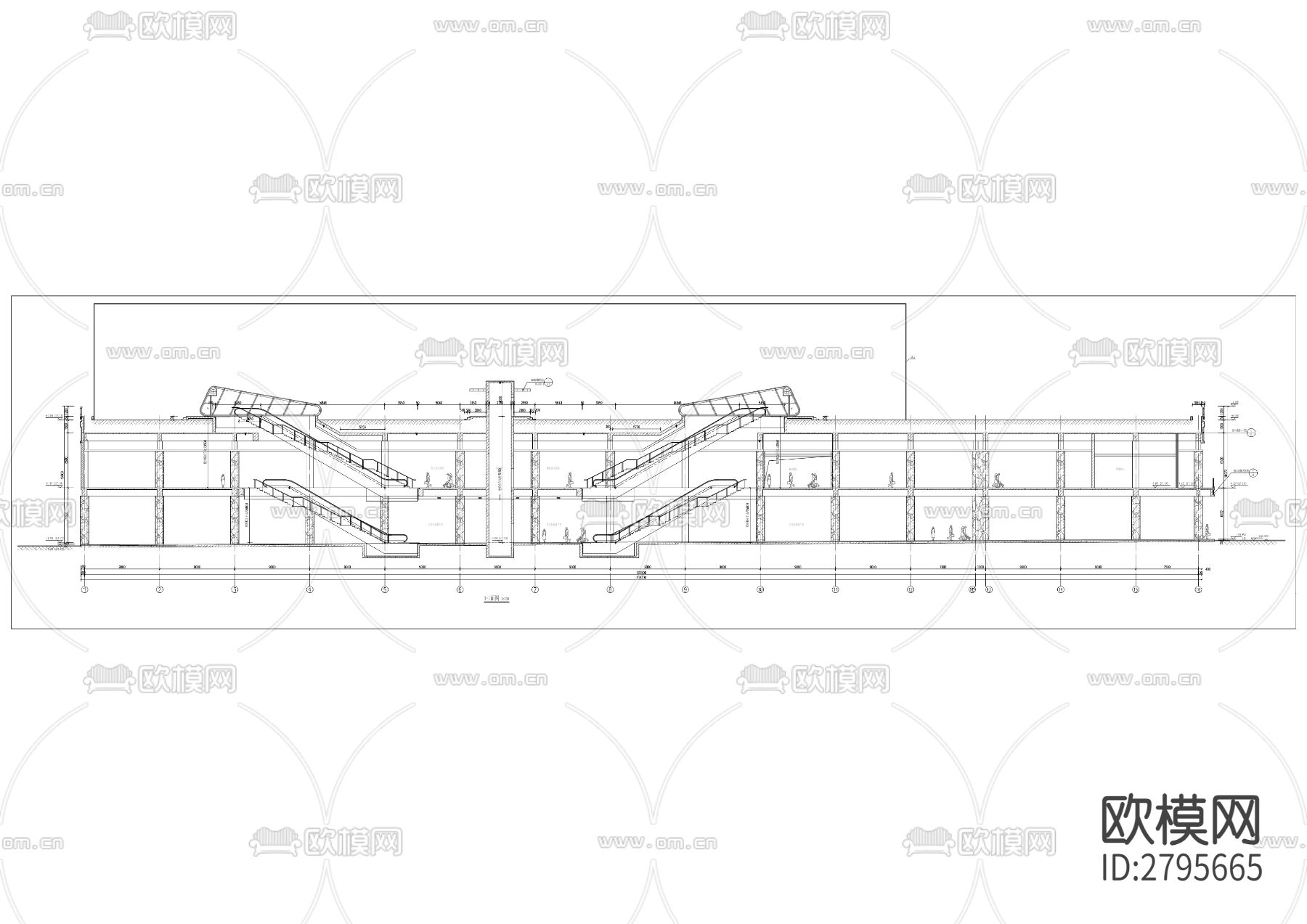渝怀二线武隆客运站交通枢纽及配套设施项目cad施工图下载（渲染图7）