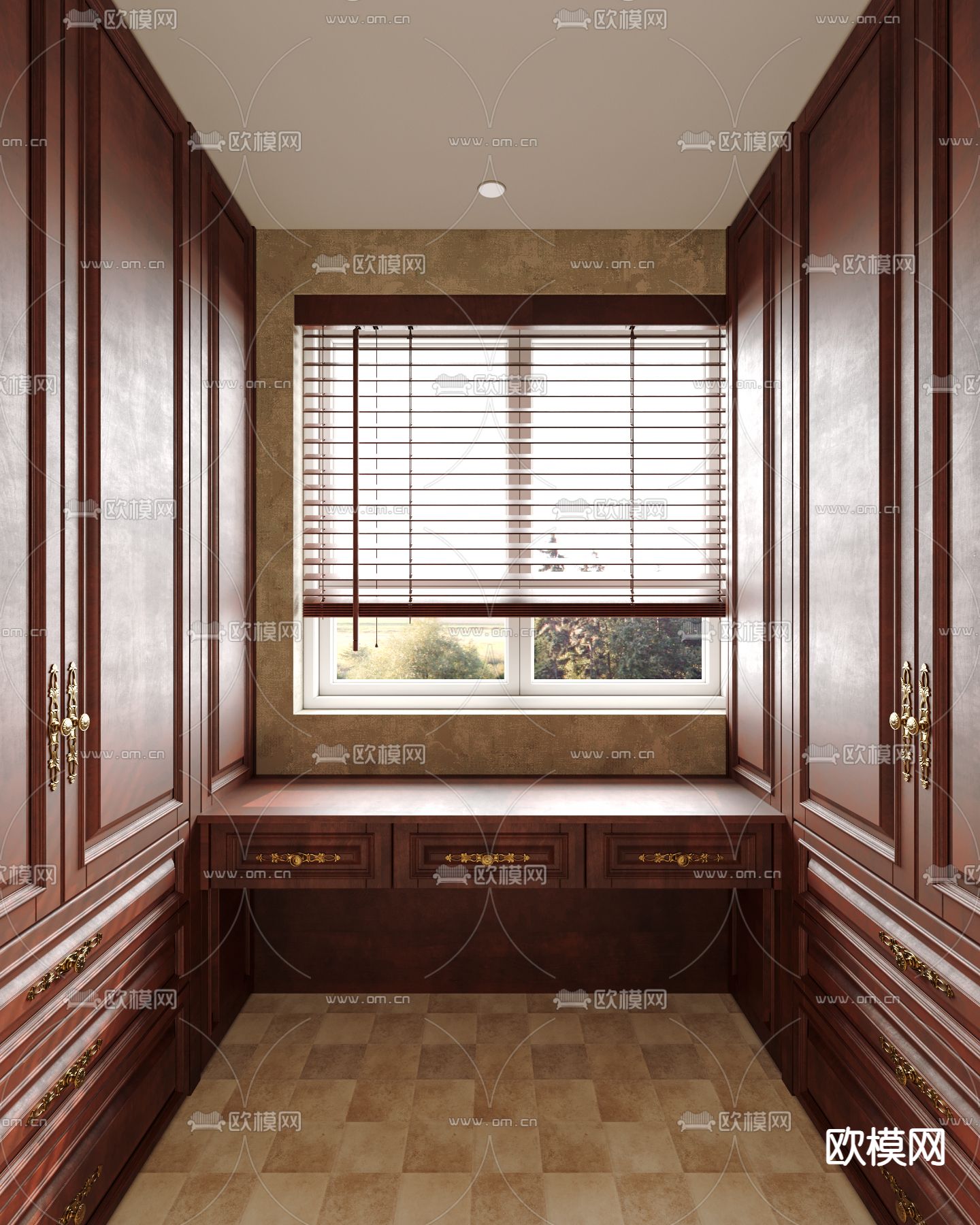 美式卫生间 浴室3d模型下载（渲染图2）