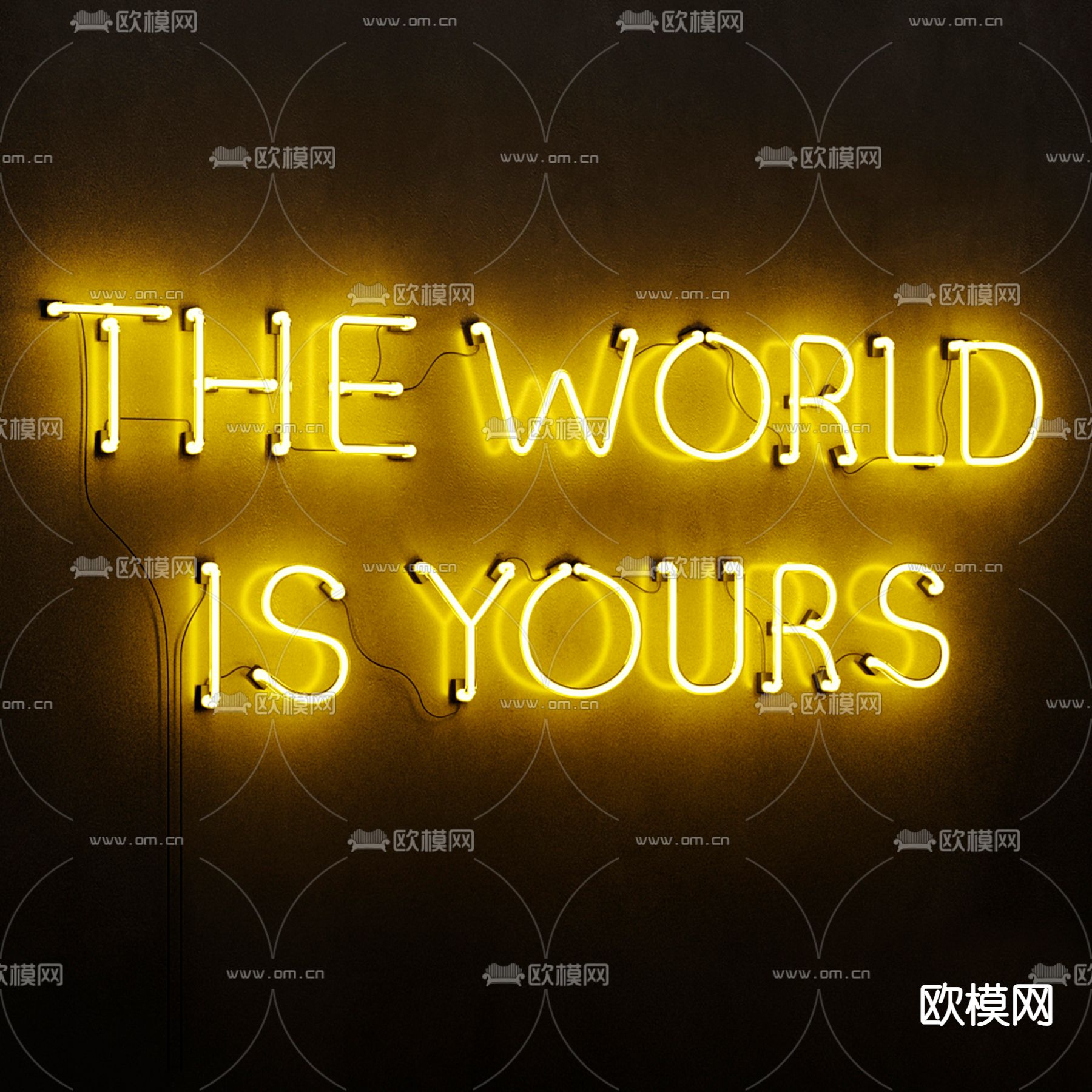 字母霓虹灯 装饰灯3d模型下载（渲染图1）