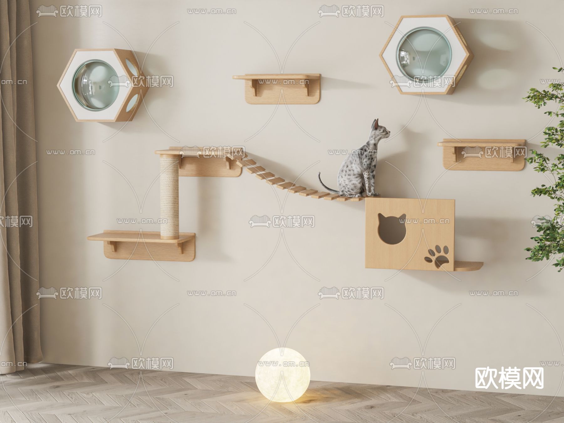 猫爬架3d模型下载