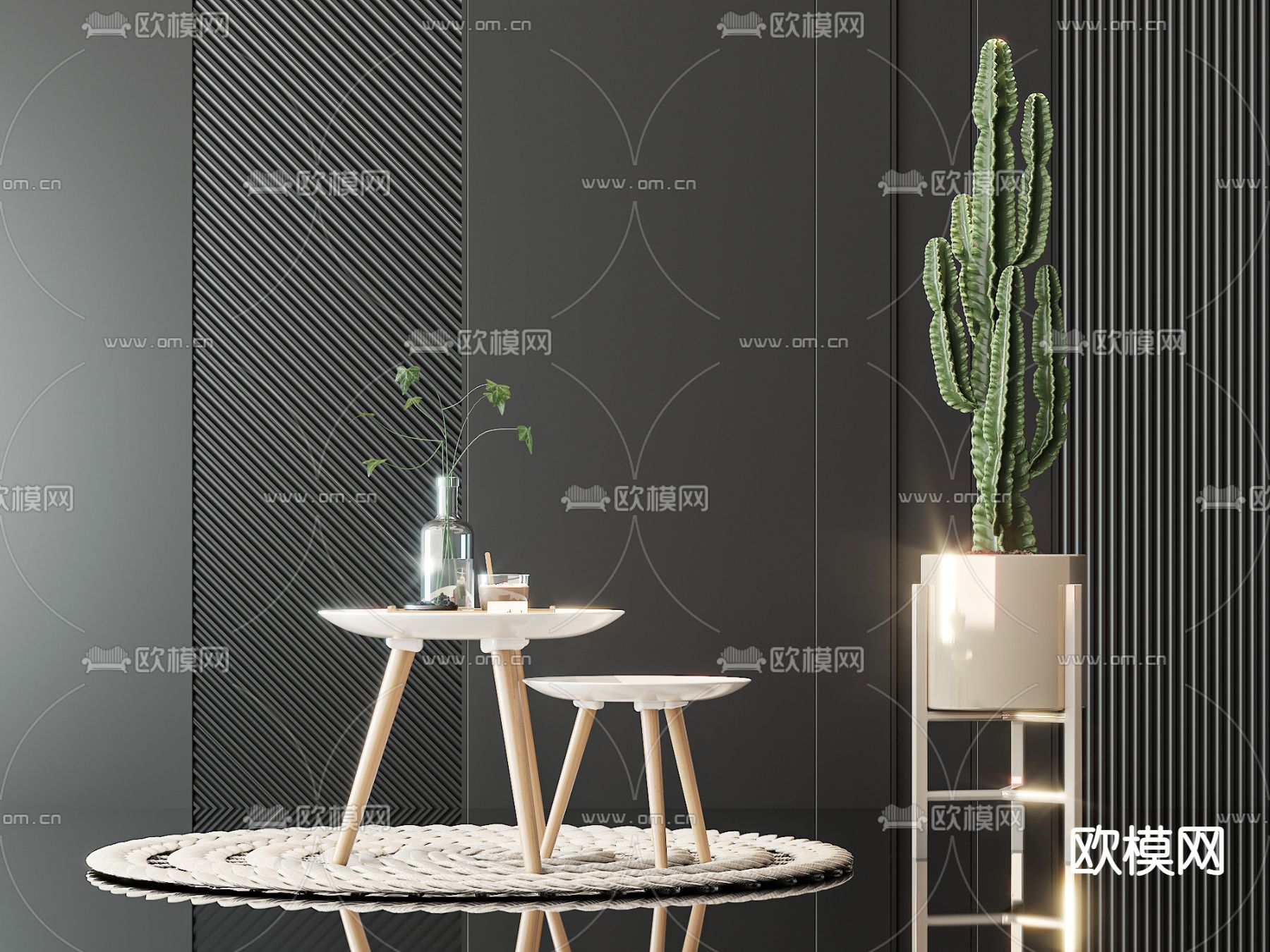 圆几 边几 角几3d模型下载