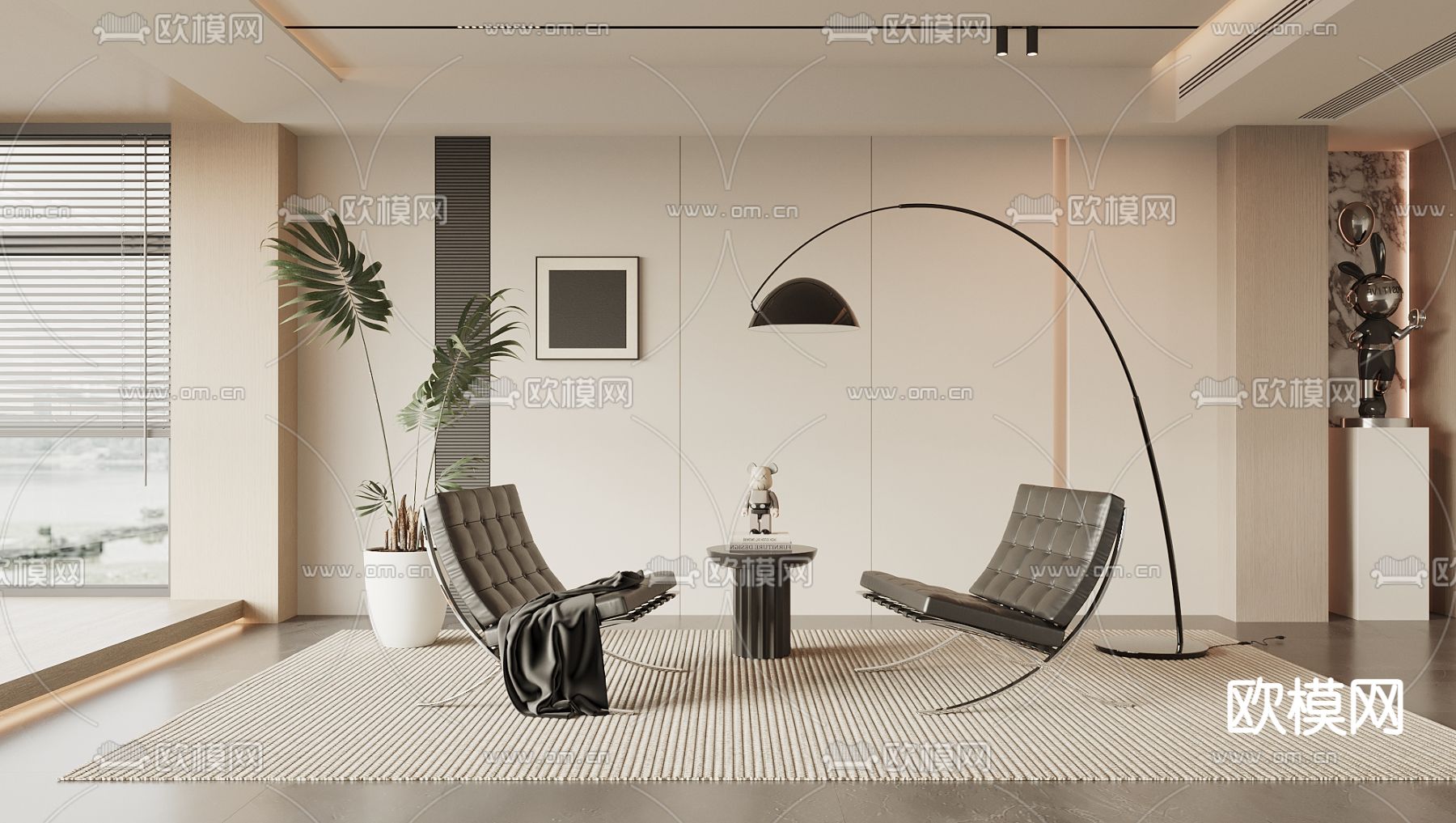 皮革椅子 休闲椅3d模型下载