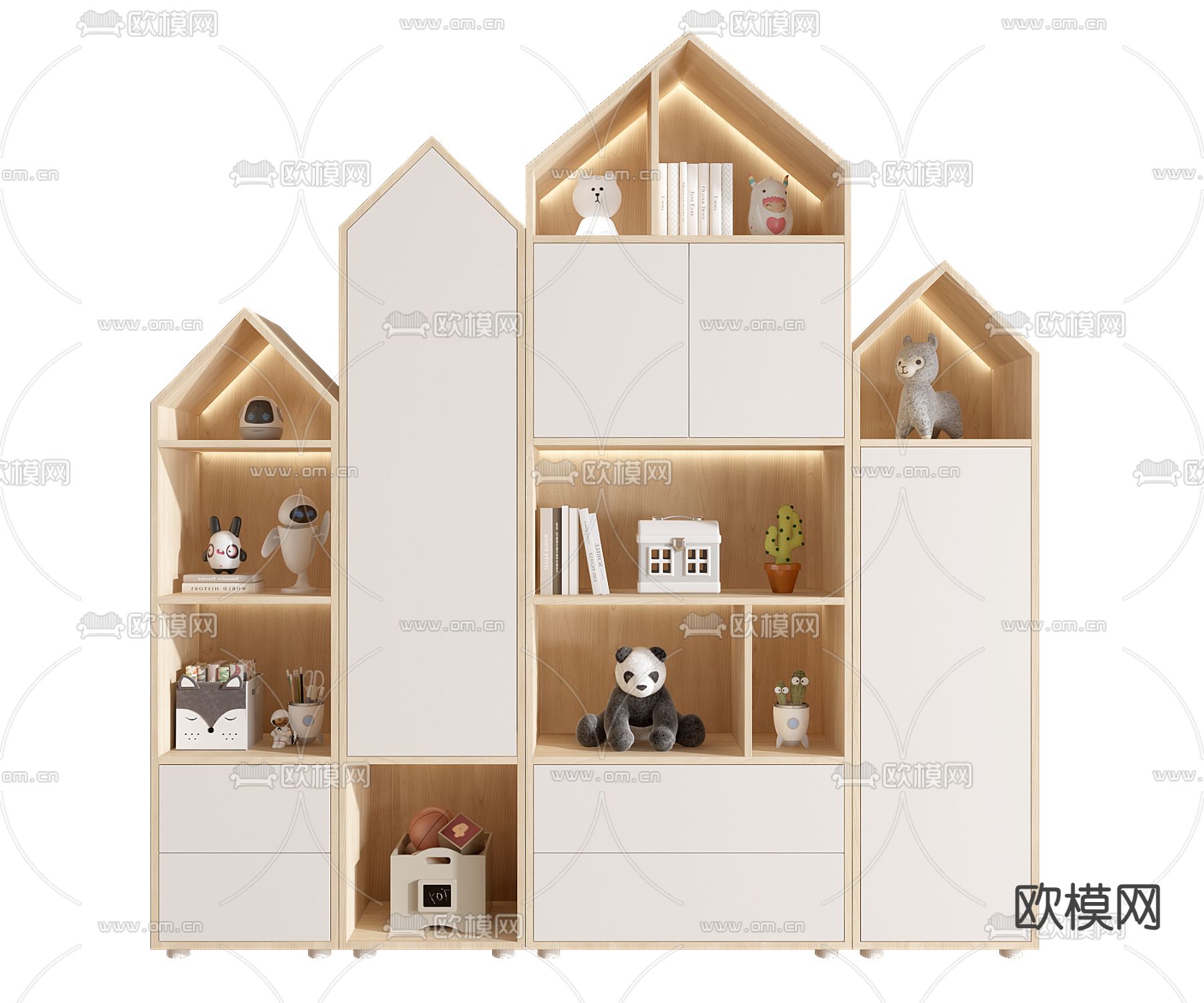 儿童书柜 收纳柜3d模型下载