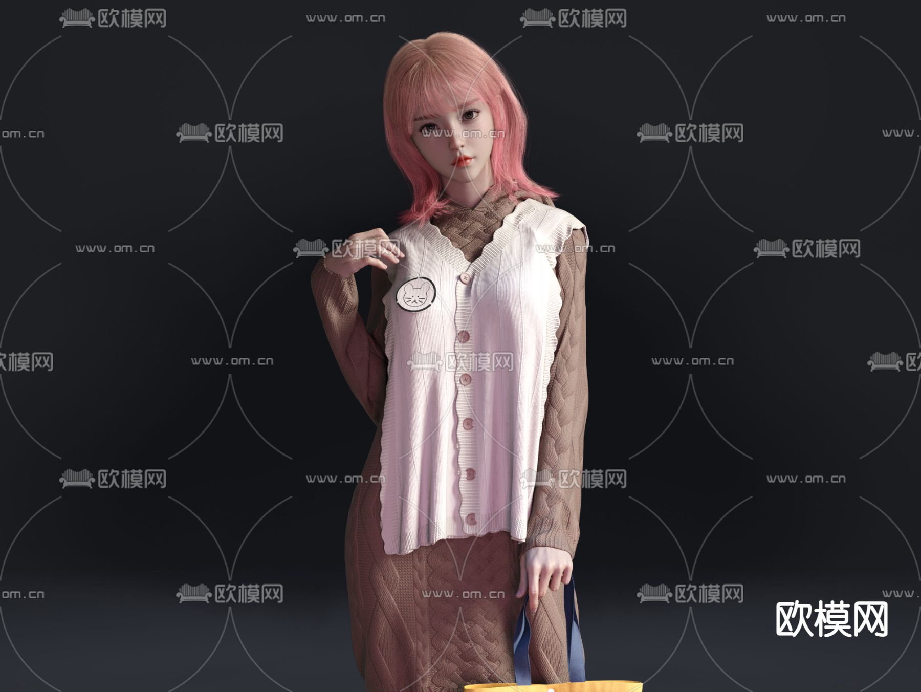 少女人物3d模型下载（渲染图1）