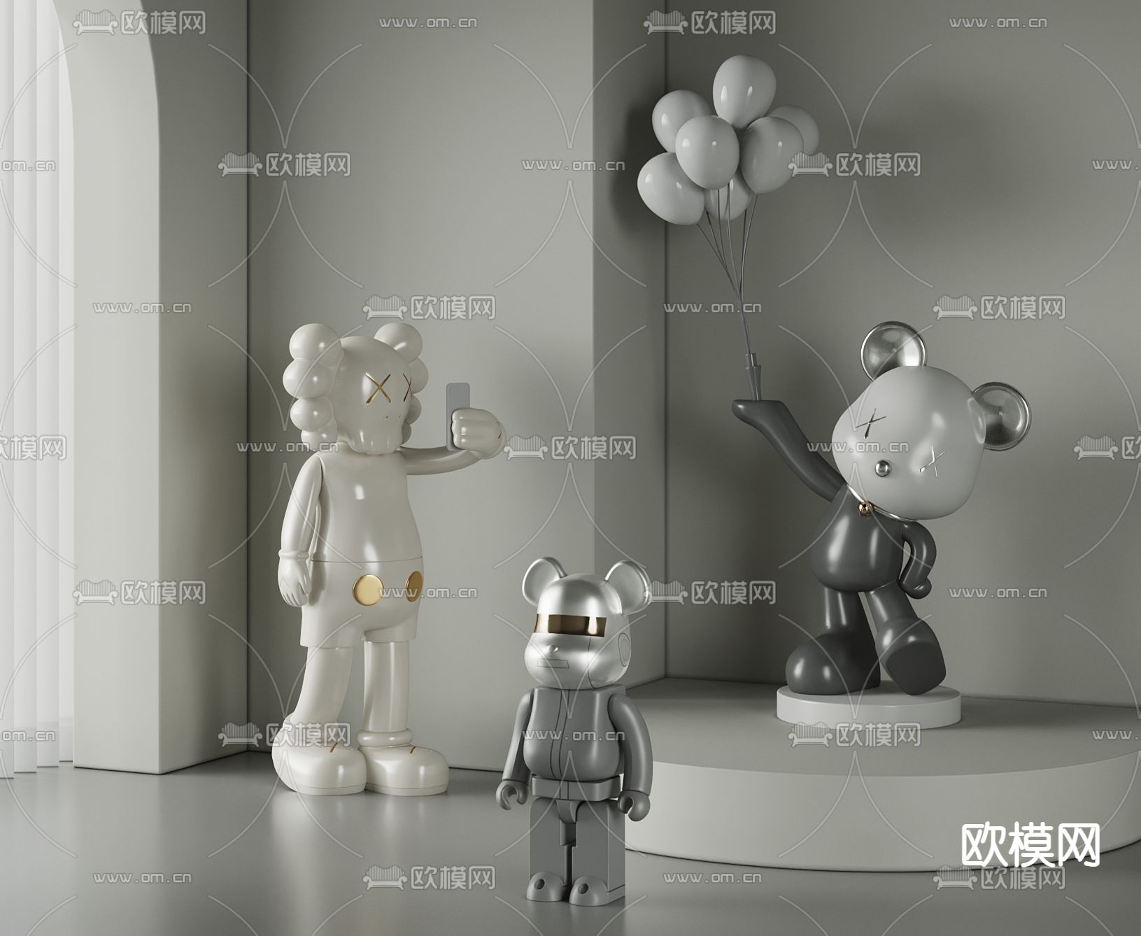 小熊潮玩 公仔 玩偶3d模型下载