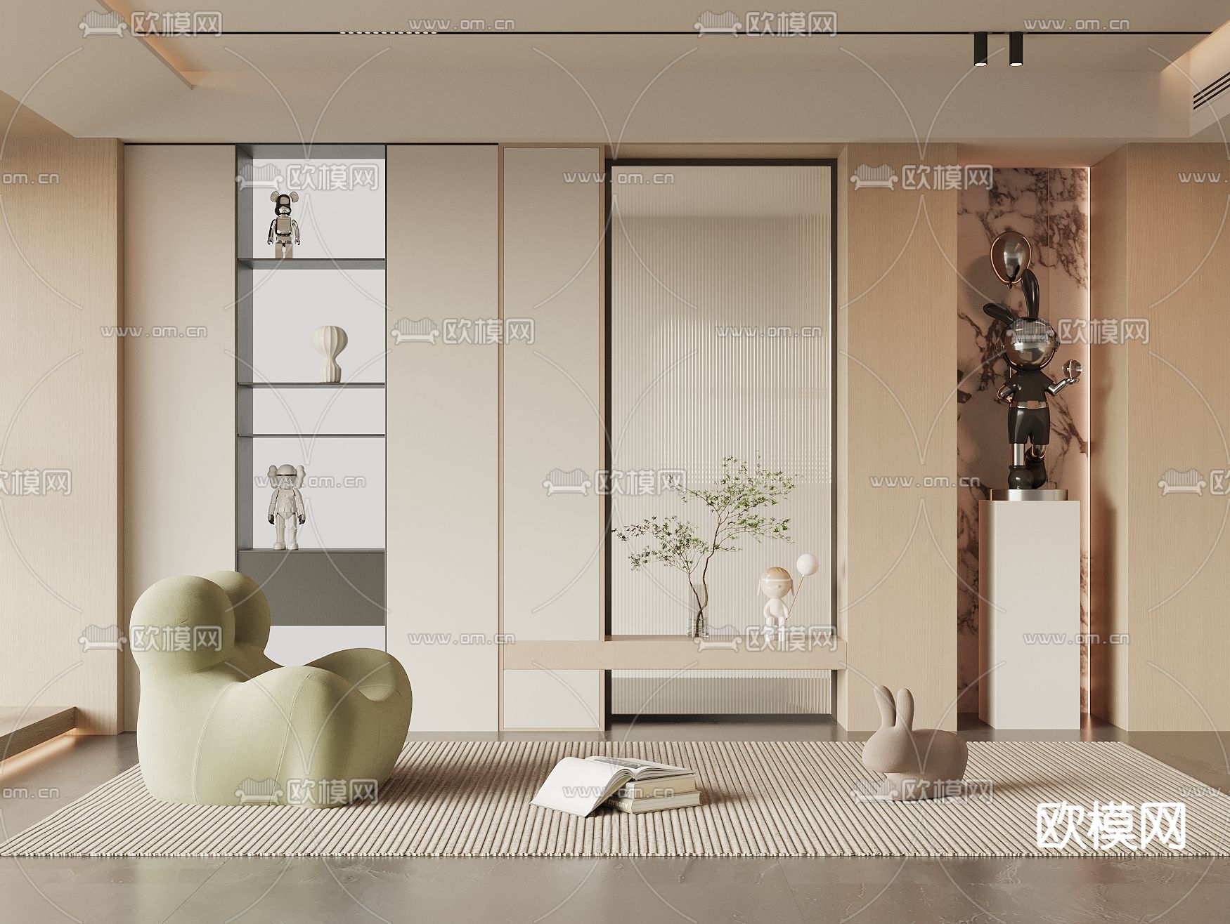 玄关隔断3d模型下载