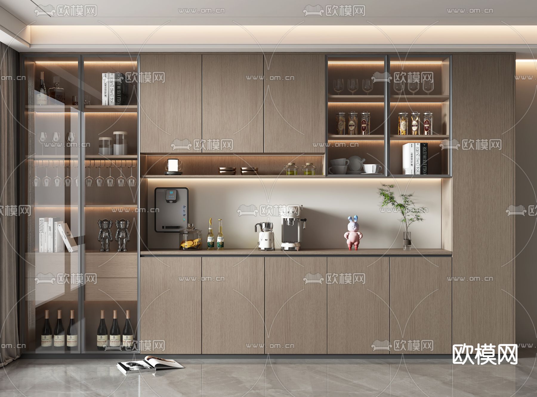 酒柜 酒具3d模型下载