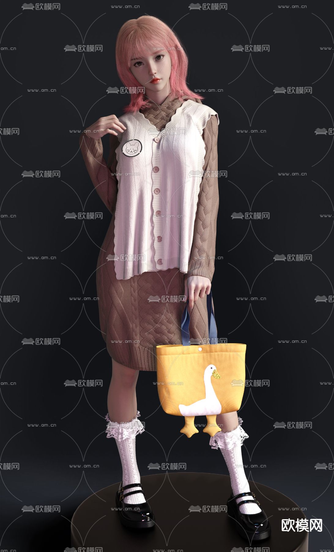 少女人物3d模型下载（渲染图2）