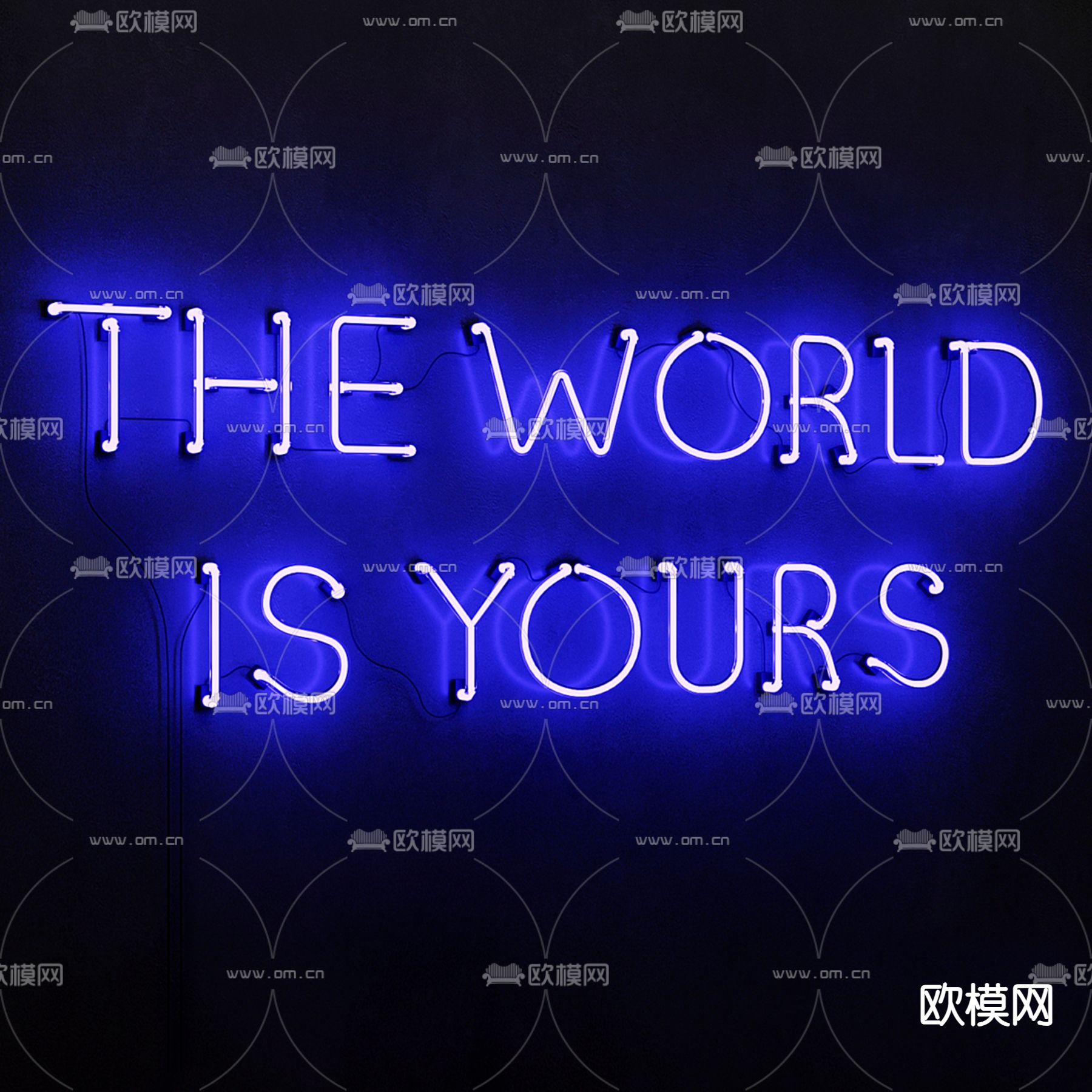 字母霓虹灯 装饰灯3d模型下载（渲染图2）