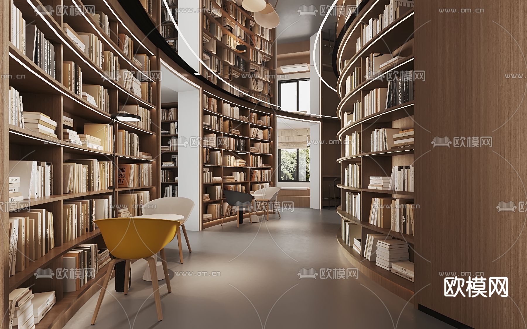 现代图书馆 书店3d模型下载（渲染图4）