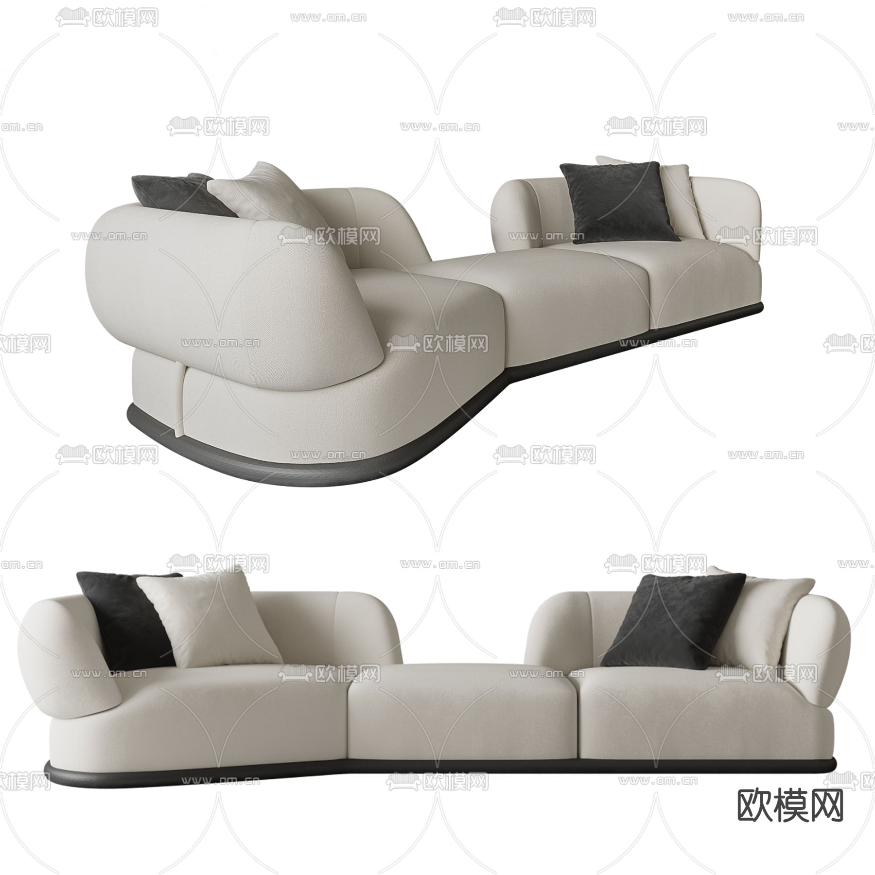 多人沙发3d模型下载（渲染图1）