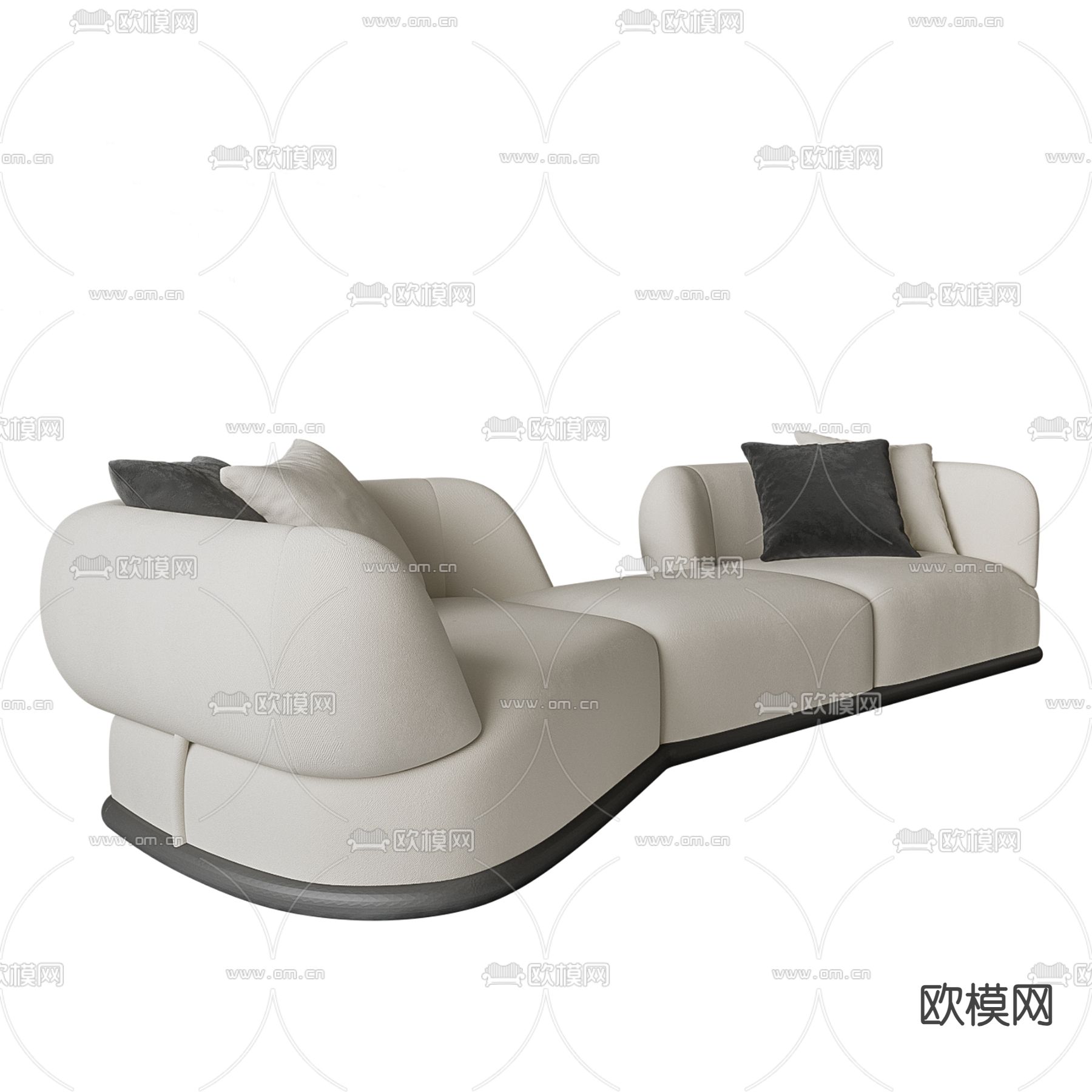 多人沙发3d模型下载（渲染图2）