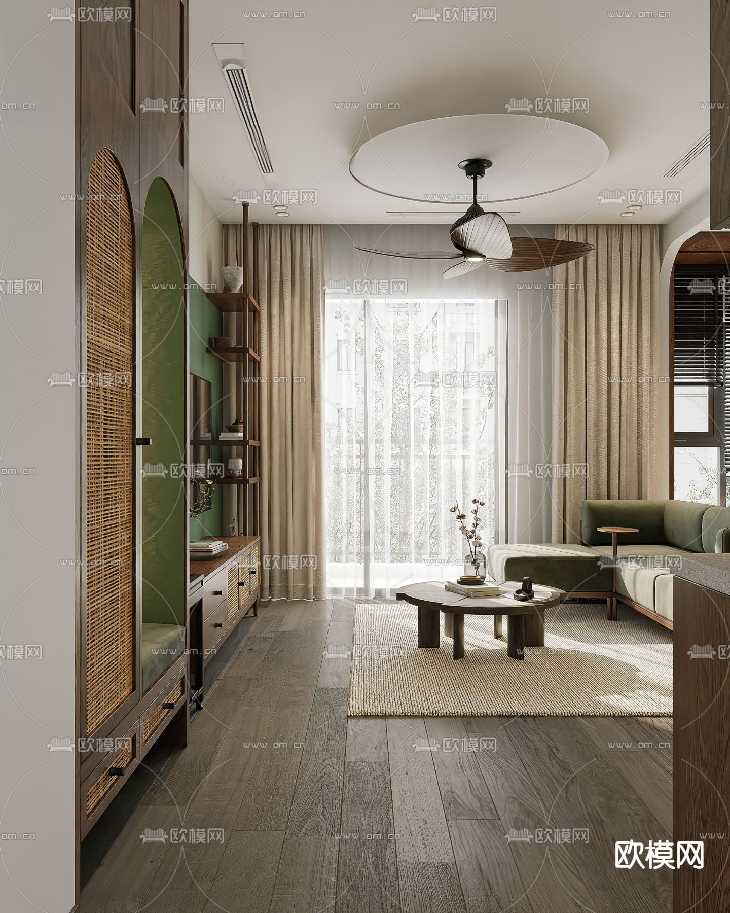东南亚客厅3d模型下载（渲染图5）