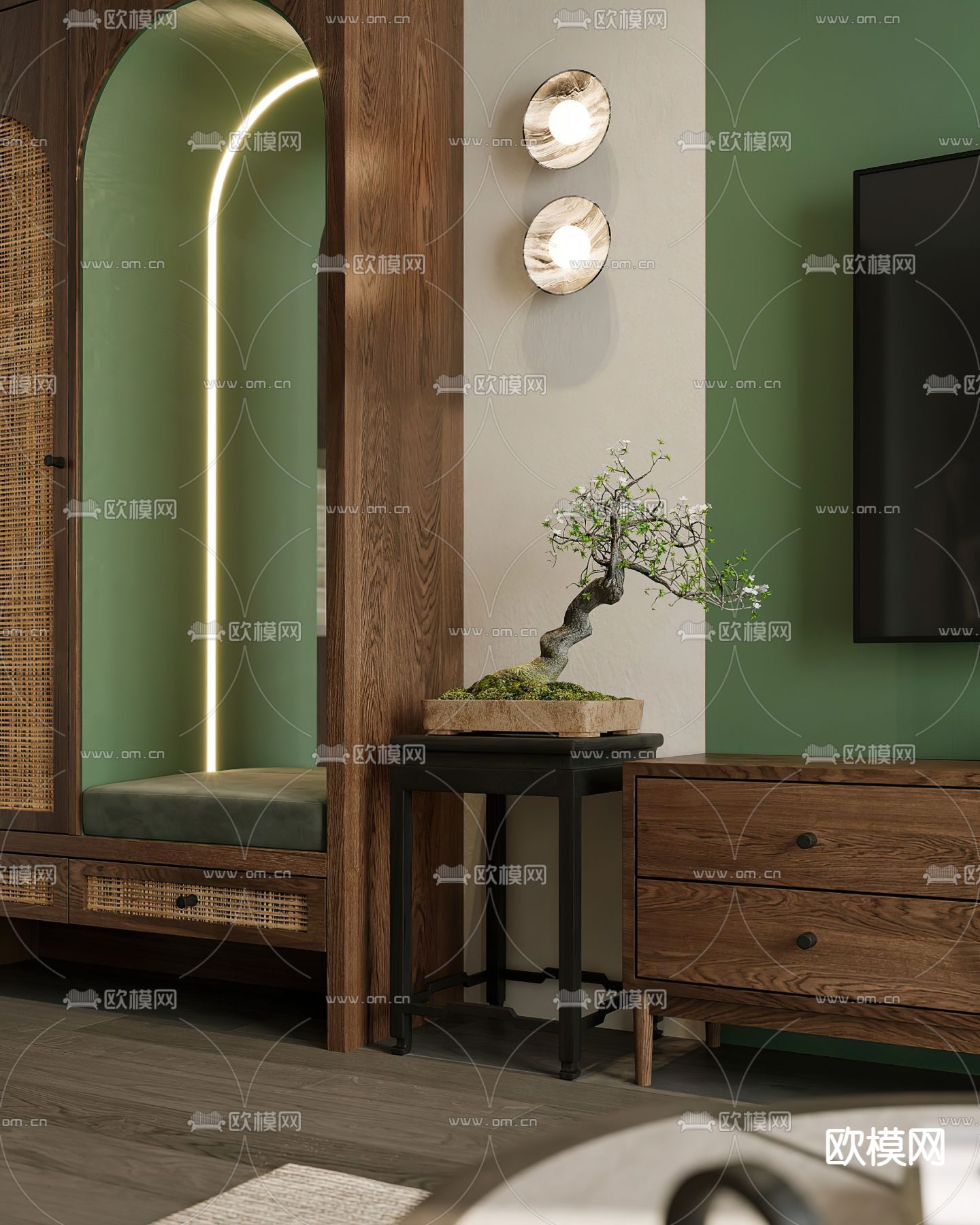 东南亚客厅3d模型下载（渲染图7）