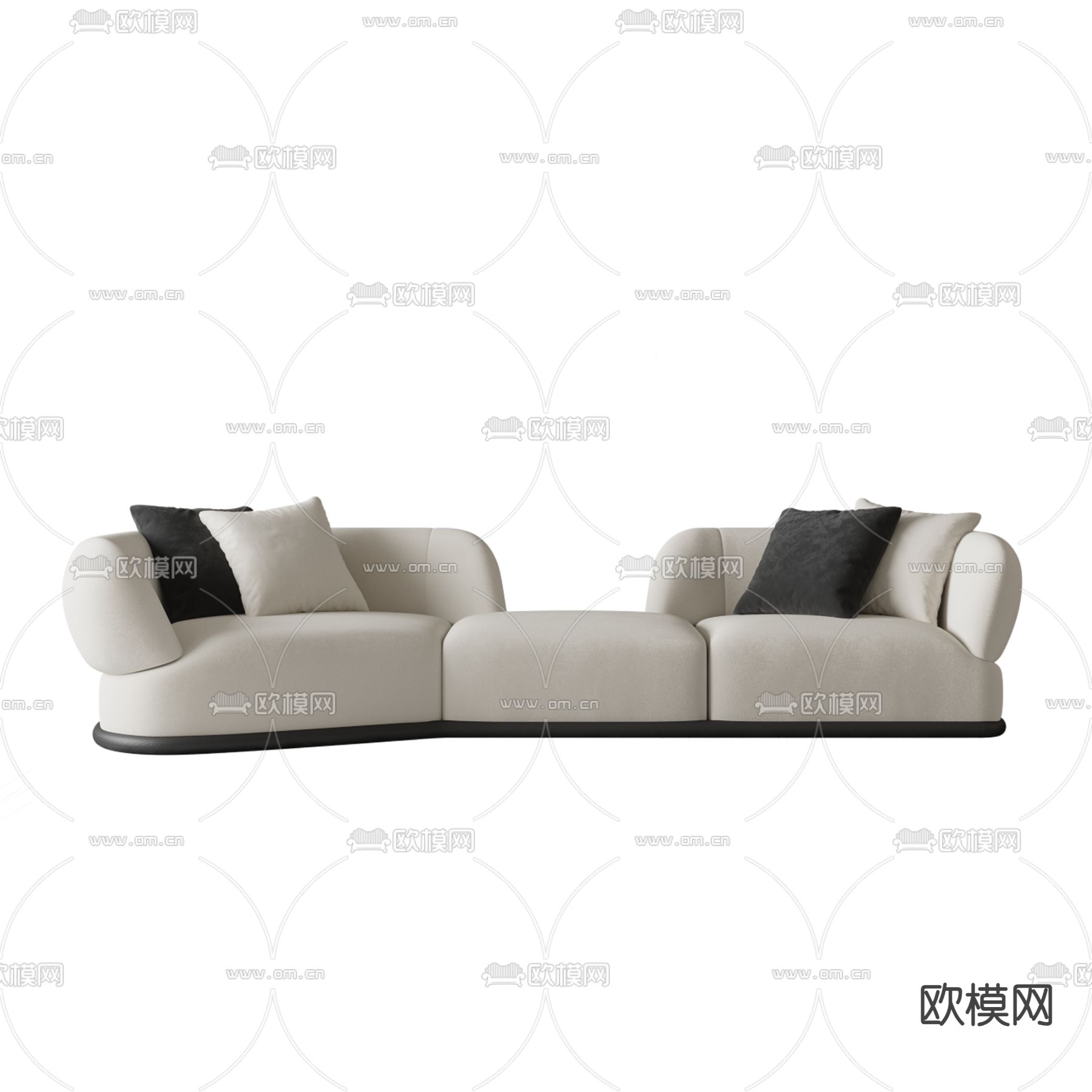 多人沙发3d模型下载（渲染图3）