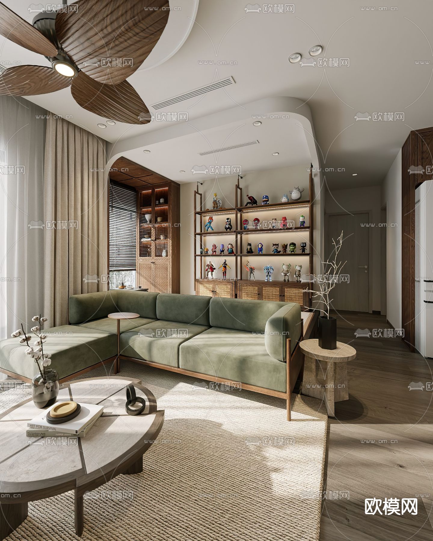 东南亚客厅3d模型下载（渲染图6）