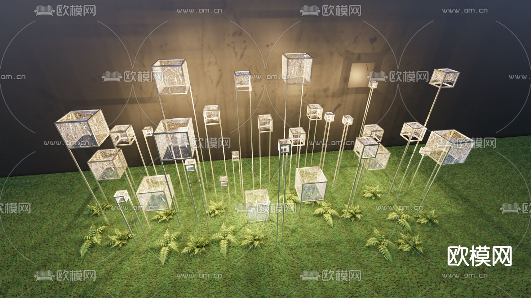 草坪灯 户外灯su模型下载（渲染图3）
