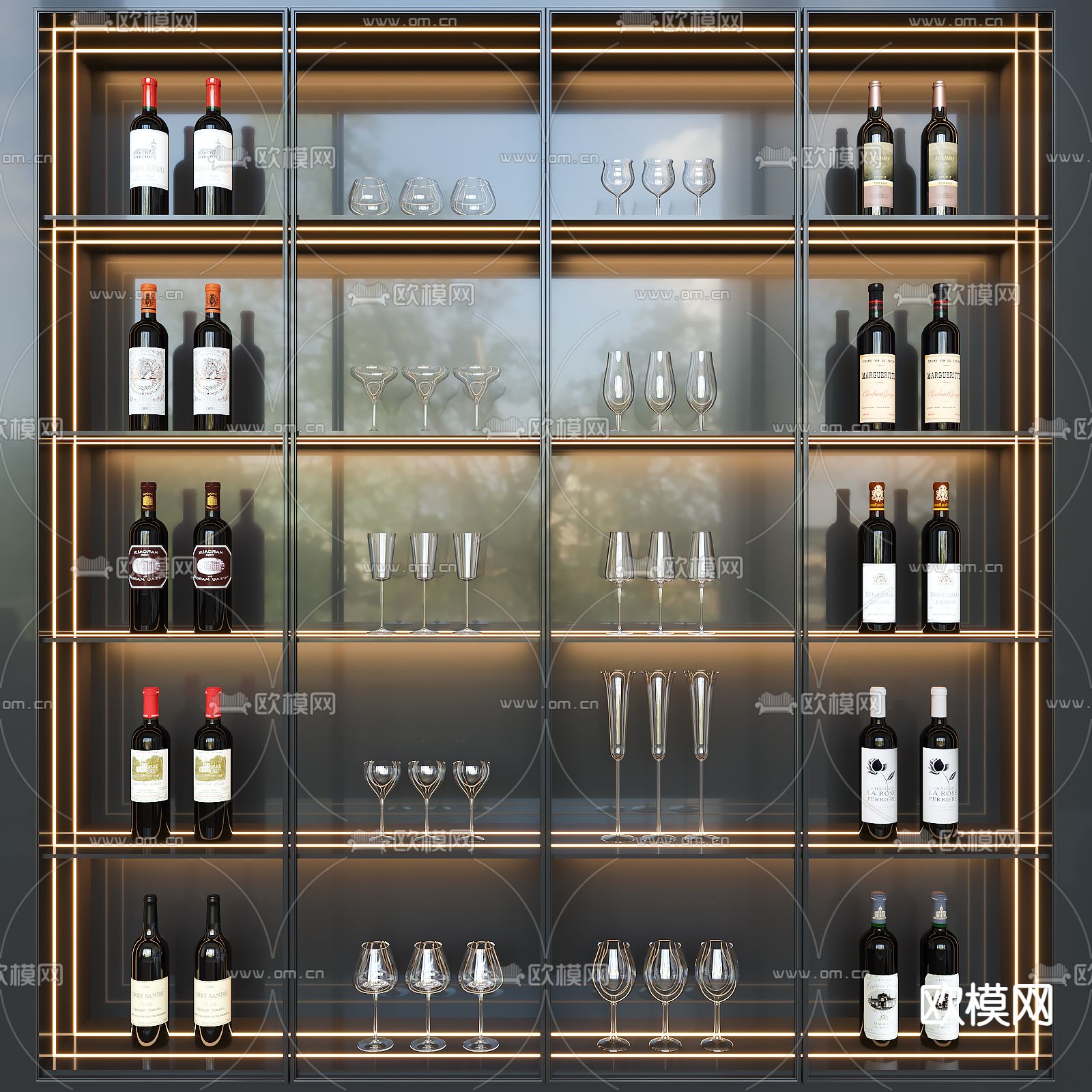 酒具 红酒su模型下载（渲染图1）