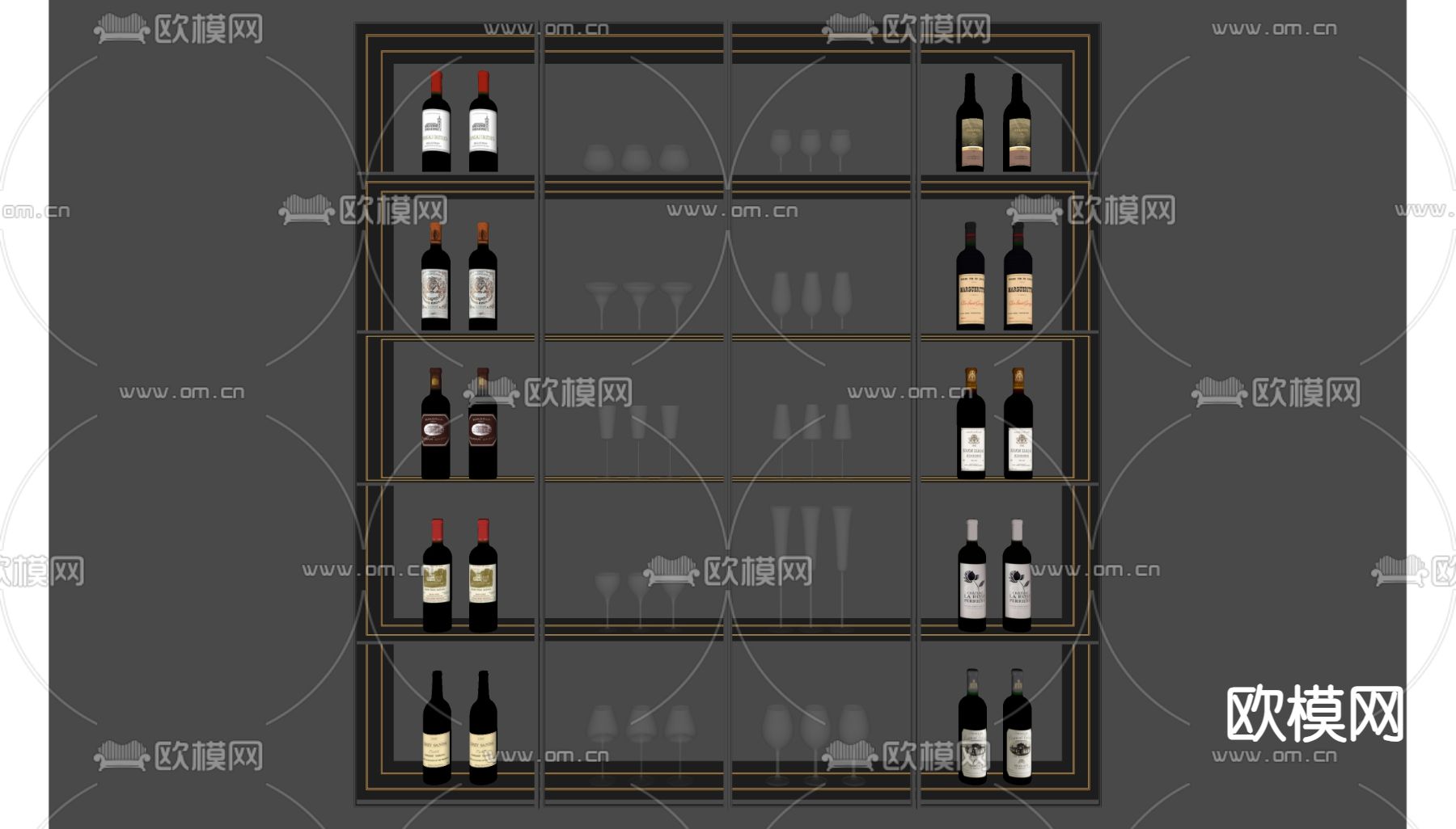 酒具 红酒su模型下载（渲染图2）