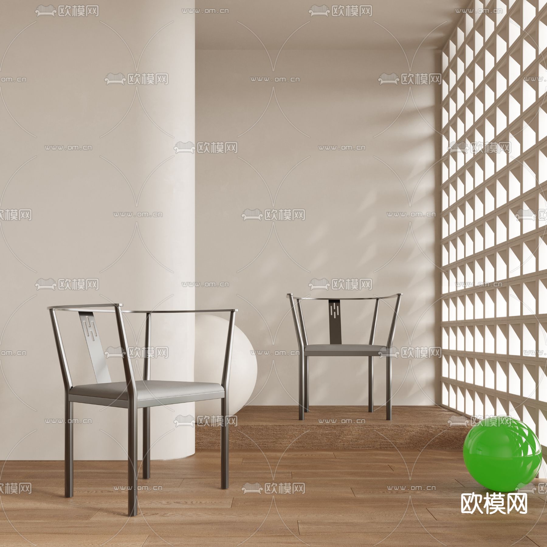 新中式椅子 圈椅3d模型下载