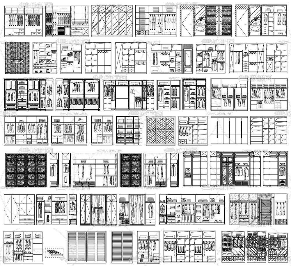 衣柜室内设计cad图库下载（渲染图2）