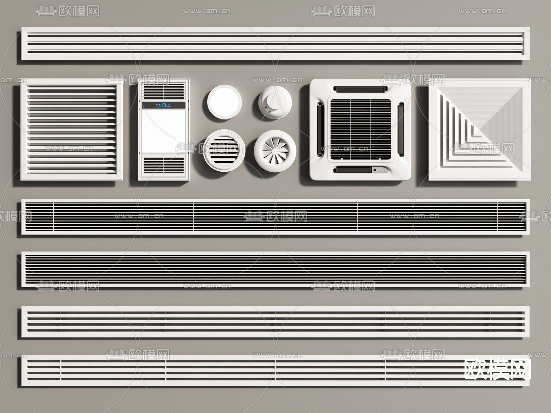 空调出风口 排风口 浴霸 铝扣板3d模型下载